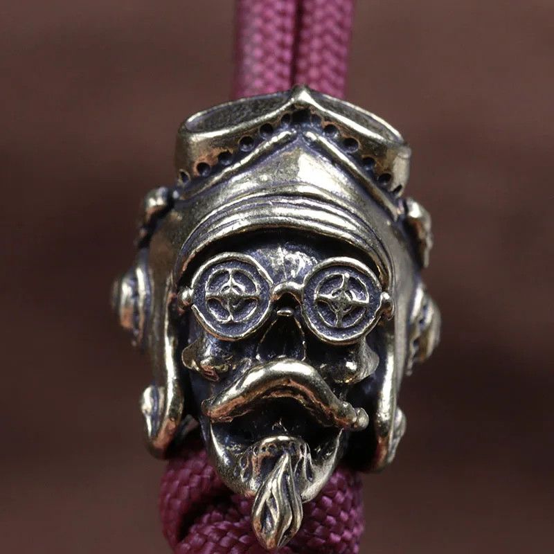 Handmade 3Pcs Pilot Skull Knife Beads Paracord Bead Zipper Umbrella Size ONE SIZE - 2 Thumbnail
