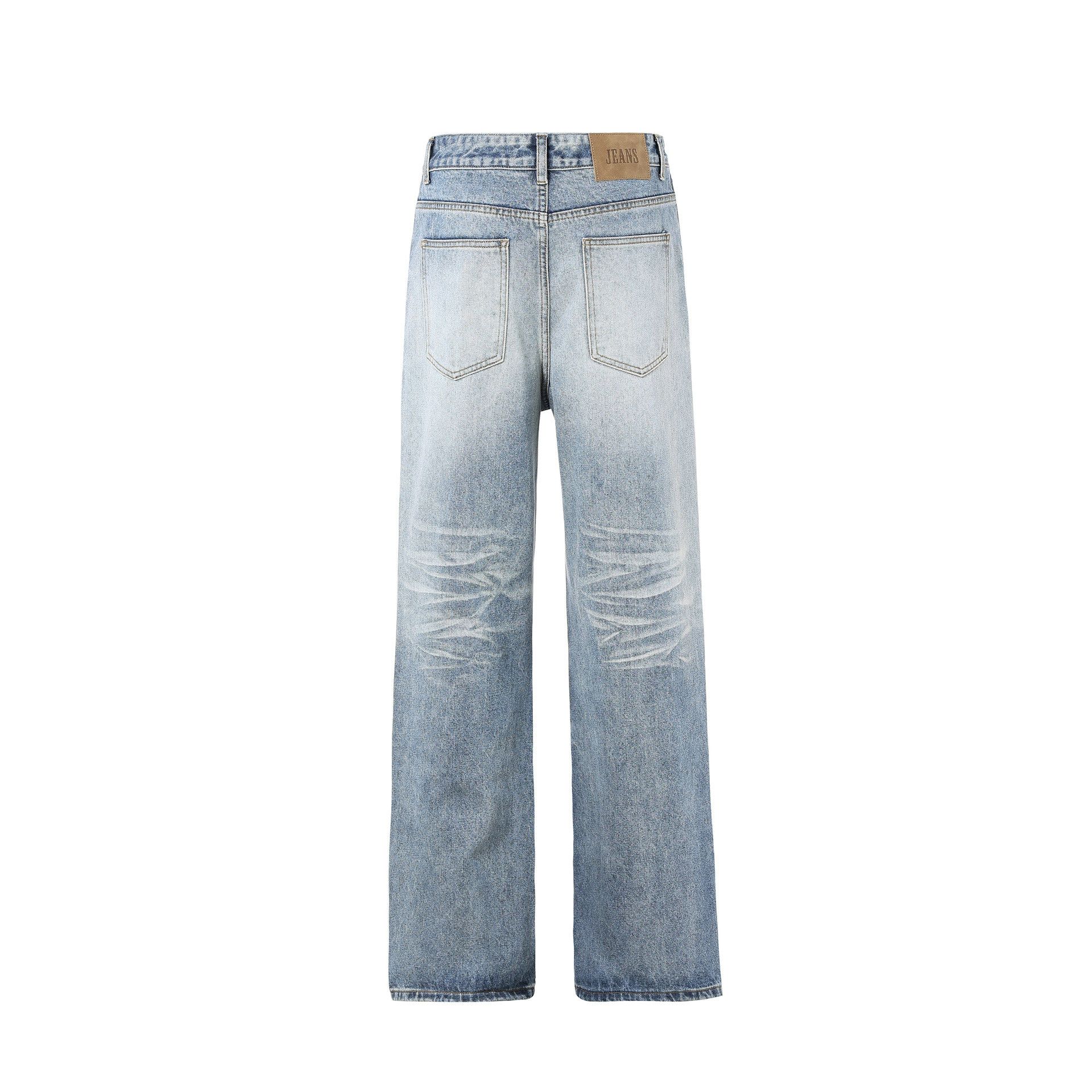 Vintage Men's wide-leg American straight loose lightning wash jeans Size US 32 / EU 48 - 4 Thumbnail