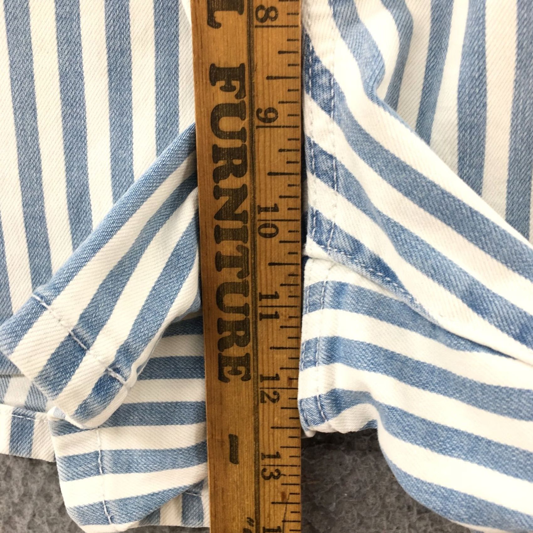 Vintage Universal Thread Mom Shorts Womens 8/29R Blue Striped Cotton Blend Mid Rise NEW Size 30" / US 8 / IT 44 - 6 Thumbnail