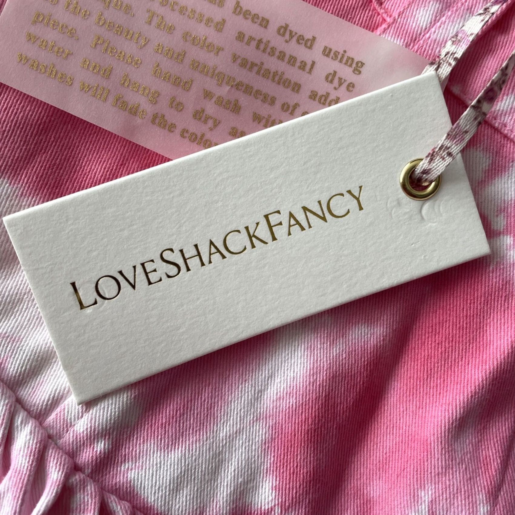 LoveShackFancy LoveShackFancy Mini Skirt Women Size 4 Pink Denim Cotton Tie Dye Ruffle Short Stitch Skirt Cottage Coquette Spring Summer 4 Womens Size 27" / US 4 / IT 40 - 3 Thumbnail