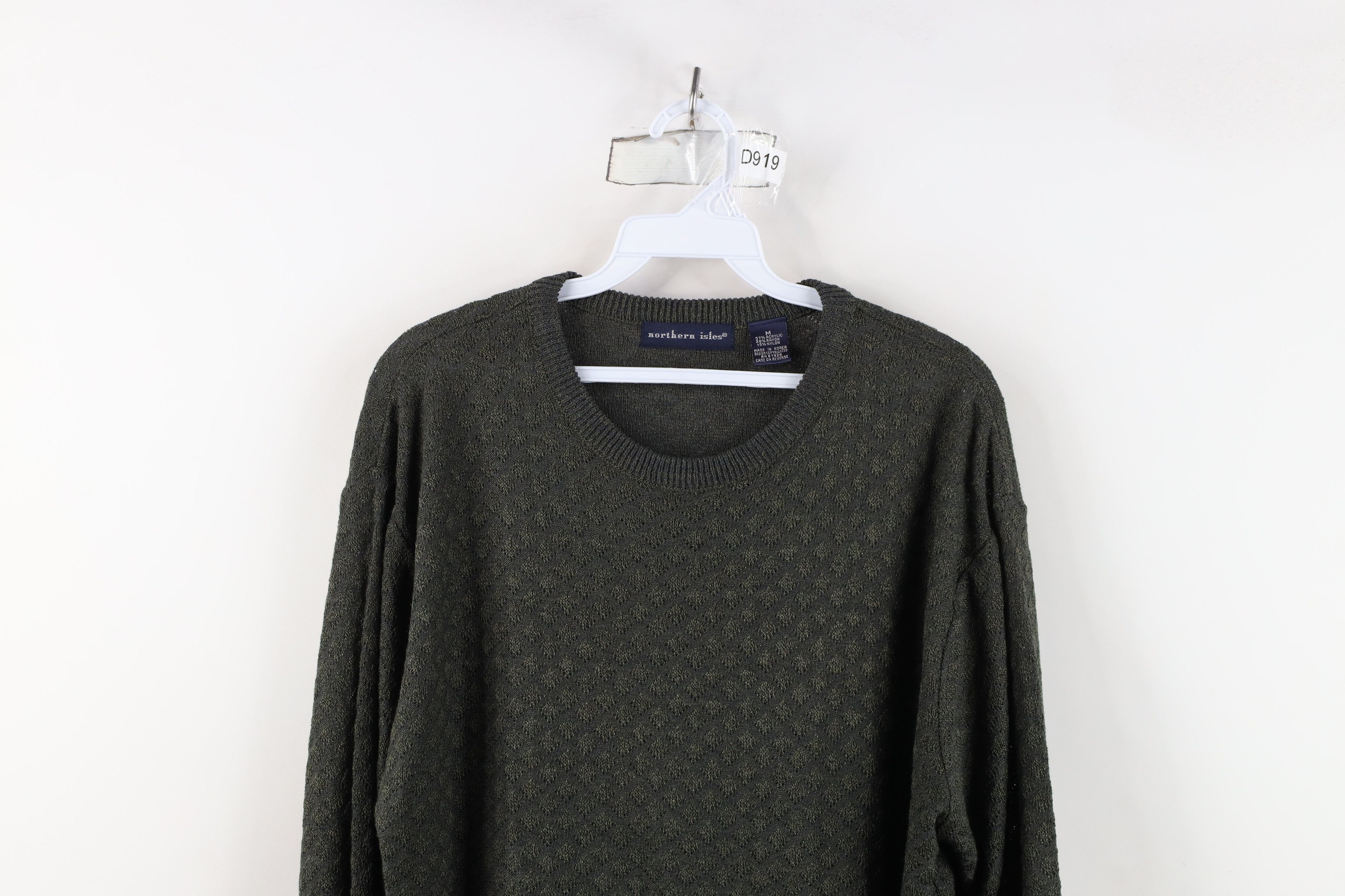 Vintage Vintage 90s Streetwear Diamond Knit Crewneck Sweater Size US M / EU 48-50 / 2 - 2 Thumbnail
