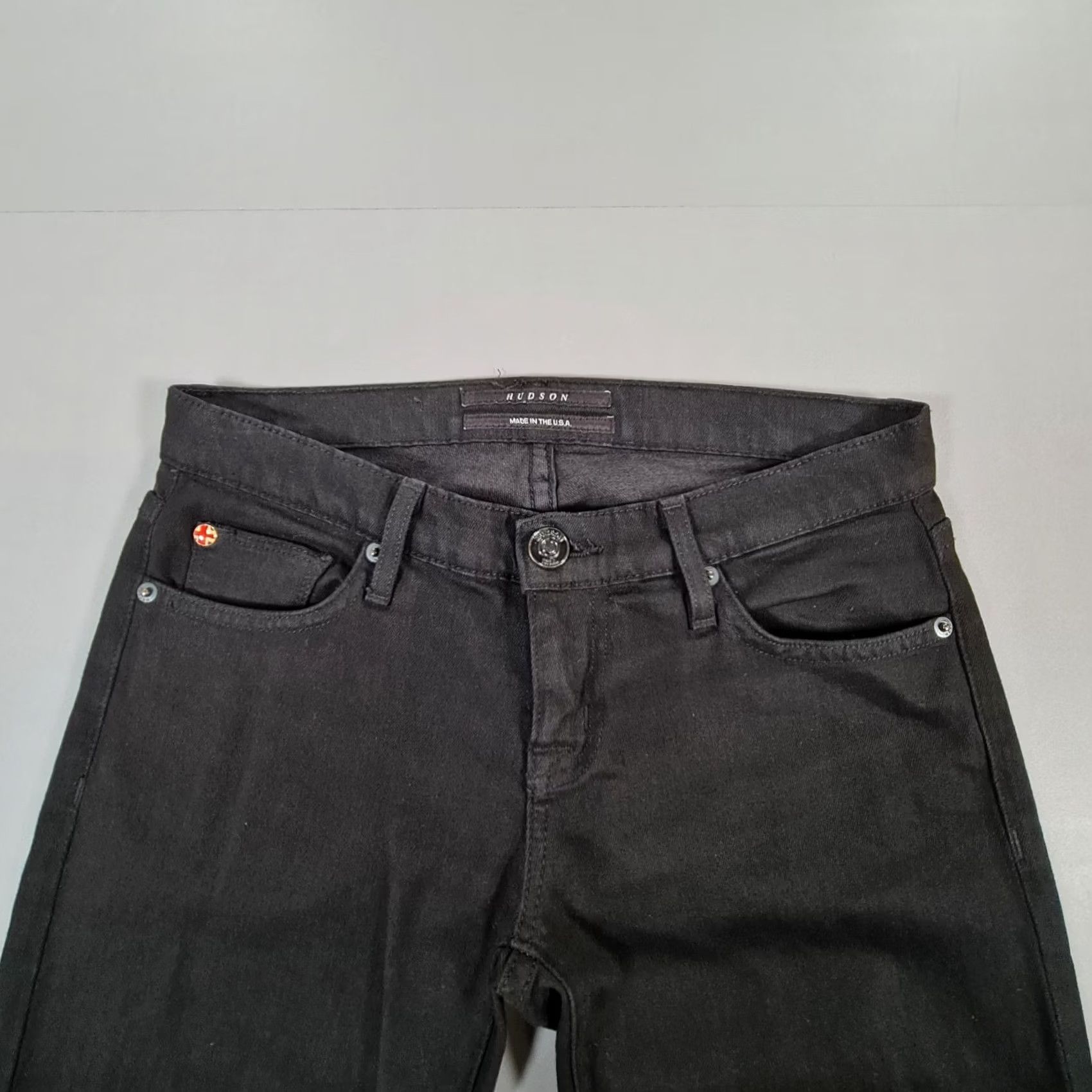 Hudson Hudson Womens Jeans Black W26 L32 Skinny Fit Low Rise Stretch Denim USA Jeans, 5-Pocket, Zip Fly, Slim, Regular Size 26" / US 2 / IT 38 - 2 Thumbnail