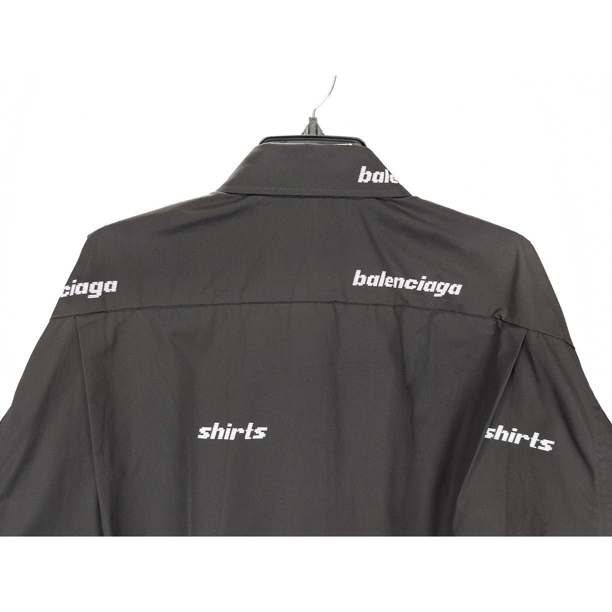 Balenciaga o1rshd1 Shirt Allover Poplin in Black/White Size US M / EU 48-50 / 2 - 10 Thumbnail