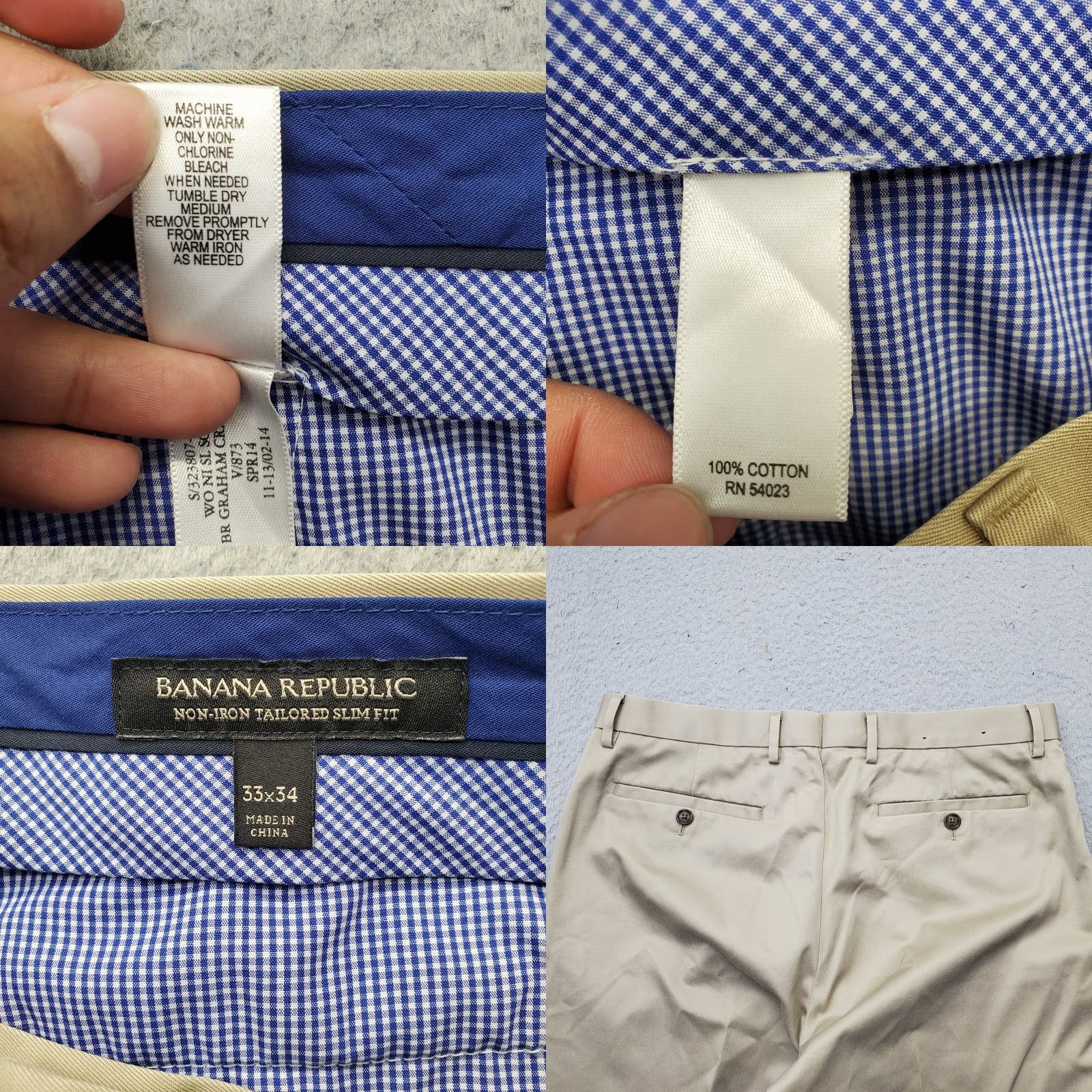 Banana Republic Banana Republic Mens Dress Pants 33 Tan Slim Fit Non-Iron Formal Tailored Shirt? Size US 33 - 8 Thumbnail