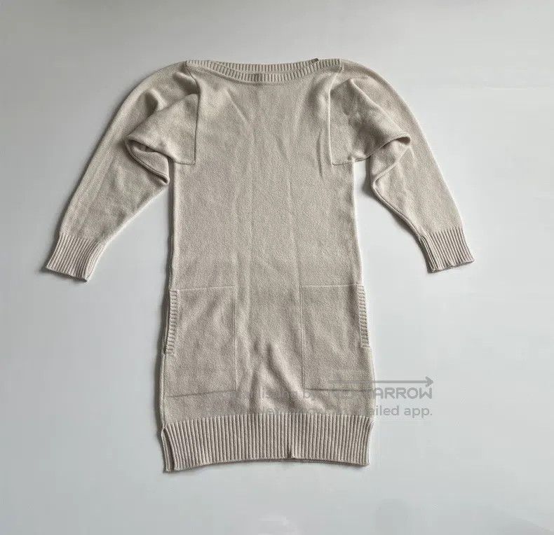 Hermes Hermes Beige Cashmere Long-Sleeve Dress Size XXS / US 00 / IT 34 - 1 Thumbnail