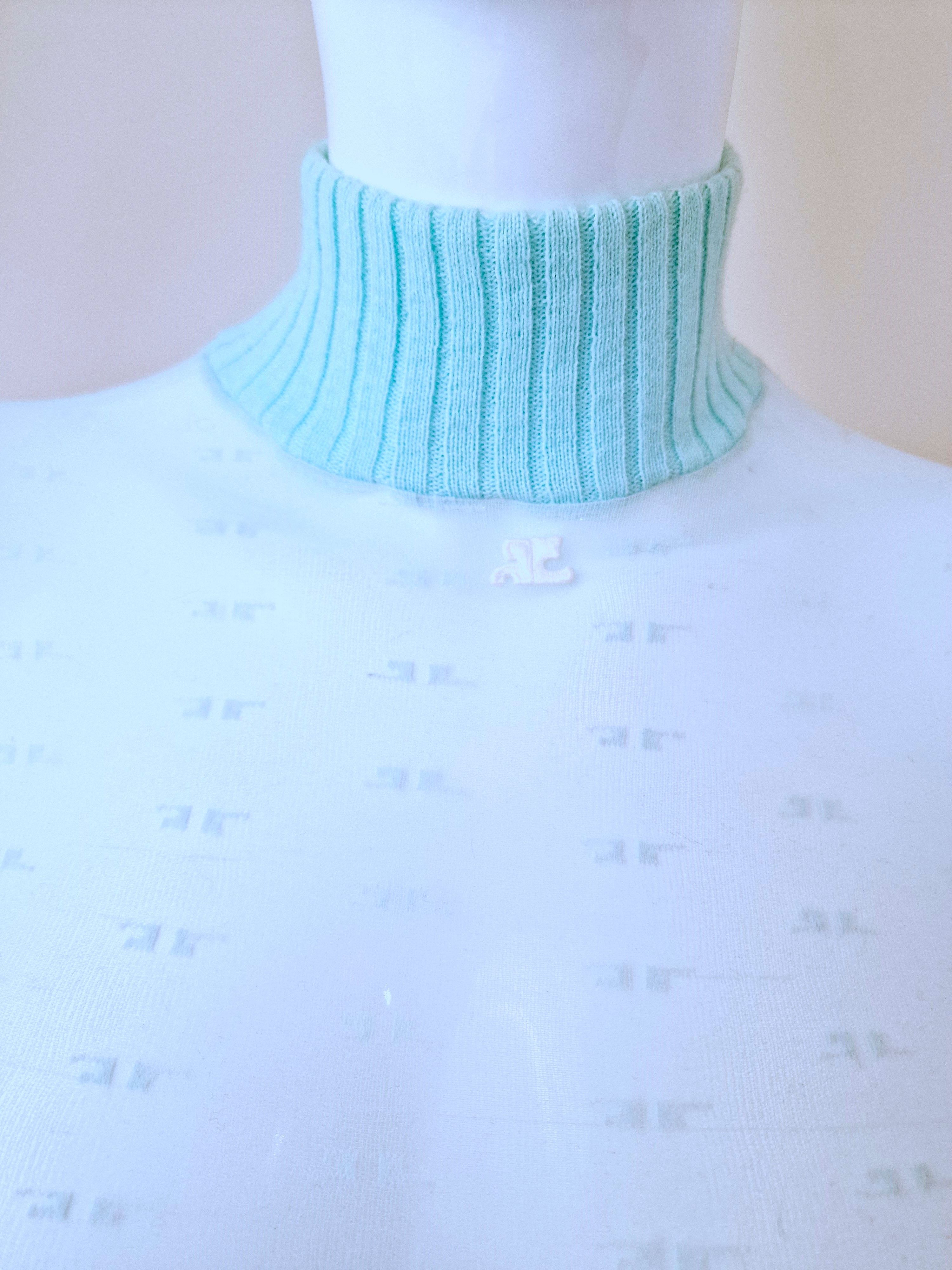 Andre Courreges × Courreges Courrèges Logo Monogram Blue Transparent Mesh XS Top Tee Size XS / US 0-2 / IT 36-38 - 1 Thumbnail
