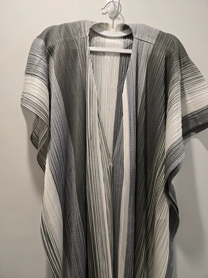 Issey Miyake Issey Miyake Striped pleated long coat Size XXL / US 16-18 / IT 52-54 - 2 Thumbnail