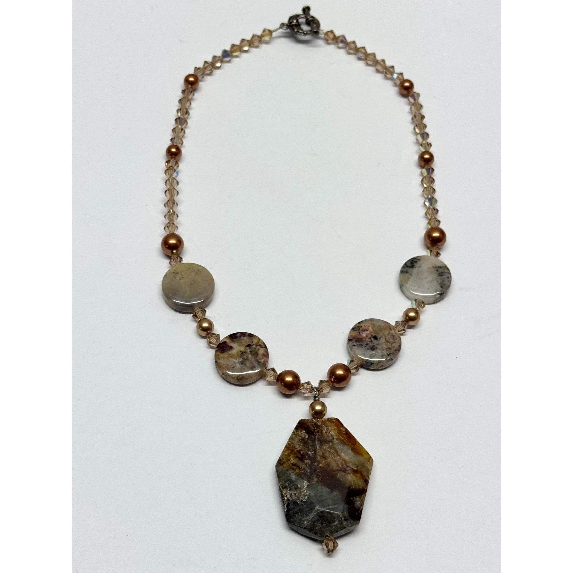 Vintage Vintage crystal stone beaded pendant necklace Size ONE SIZE - 3 Thumbnail
