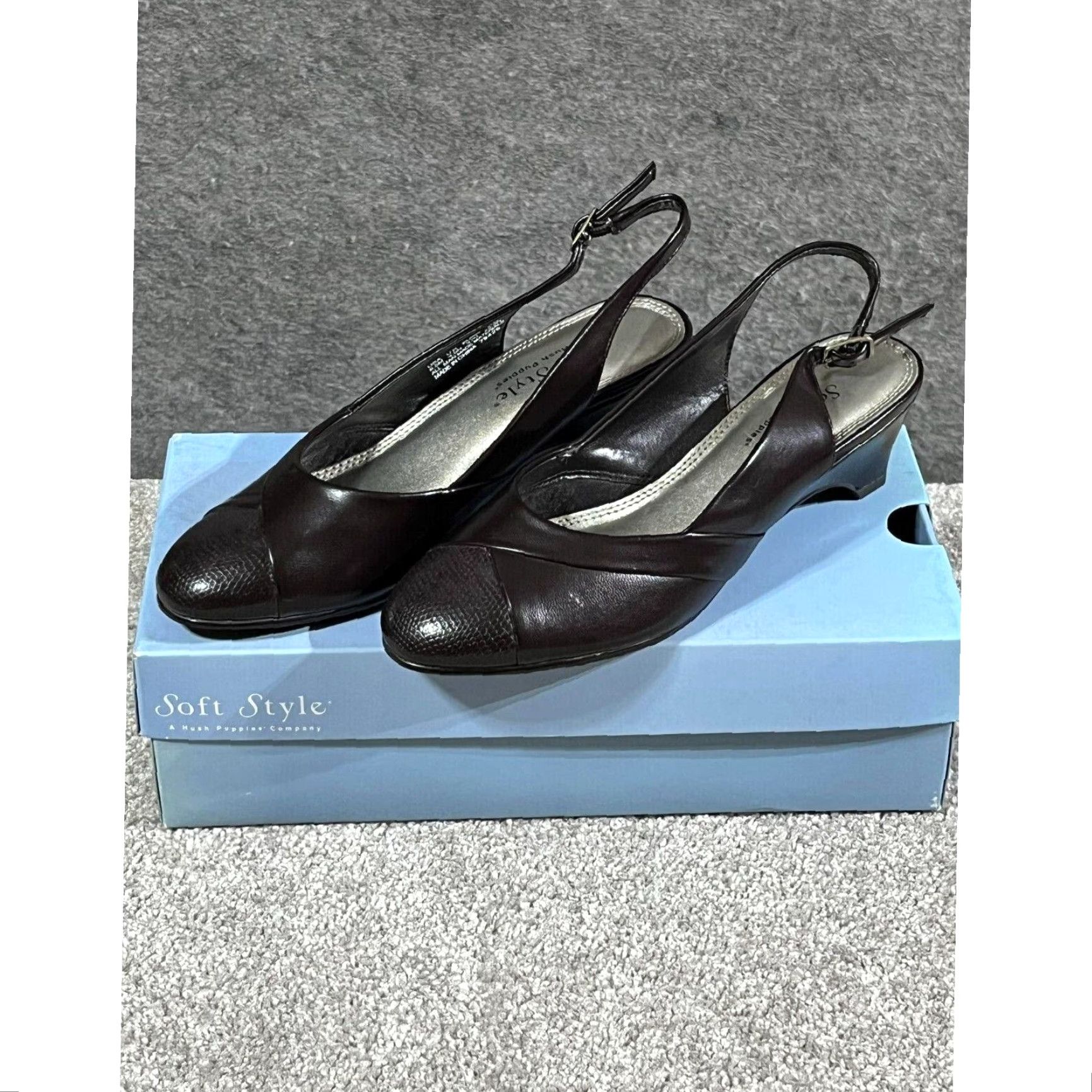Hush Puppies Hush Puppies Vintage 90s Y2K Chunky Block Heels Slingback Buckle Women's Sz 6.5 M Brown Shoes Size US 5 / IT 35 - 5 Thumbnail