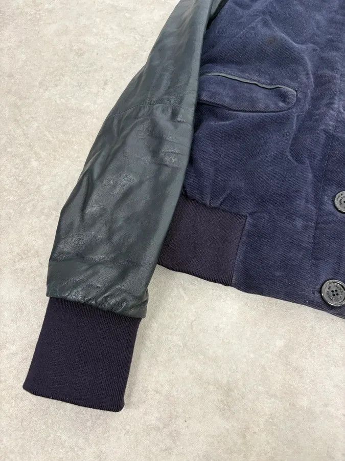 Gianfranco Ferre AW2011 Gianfranco Ferré Navy Suede & Black Leather Bomber Jacket Size S / US 4 / IT 40 - 8 Thumbnail