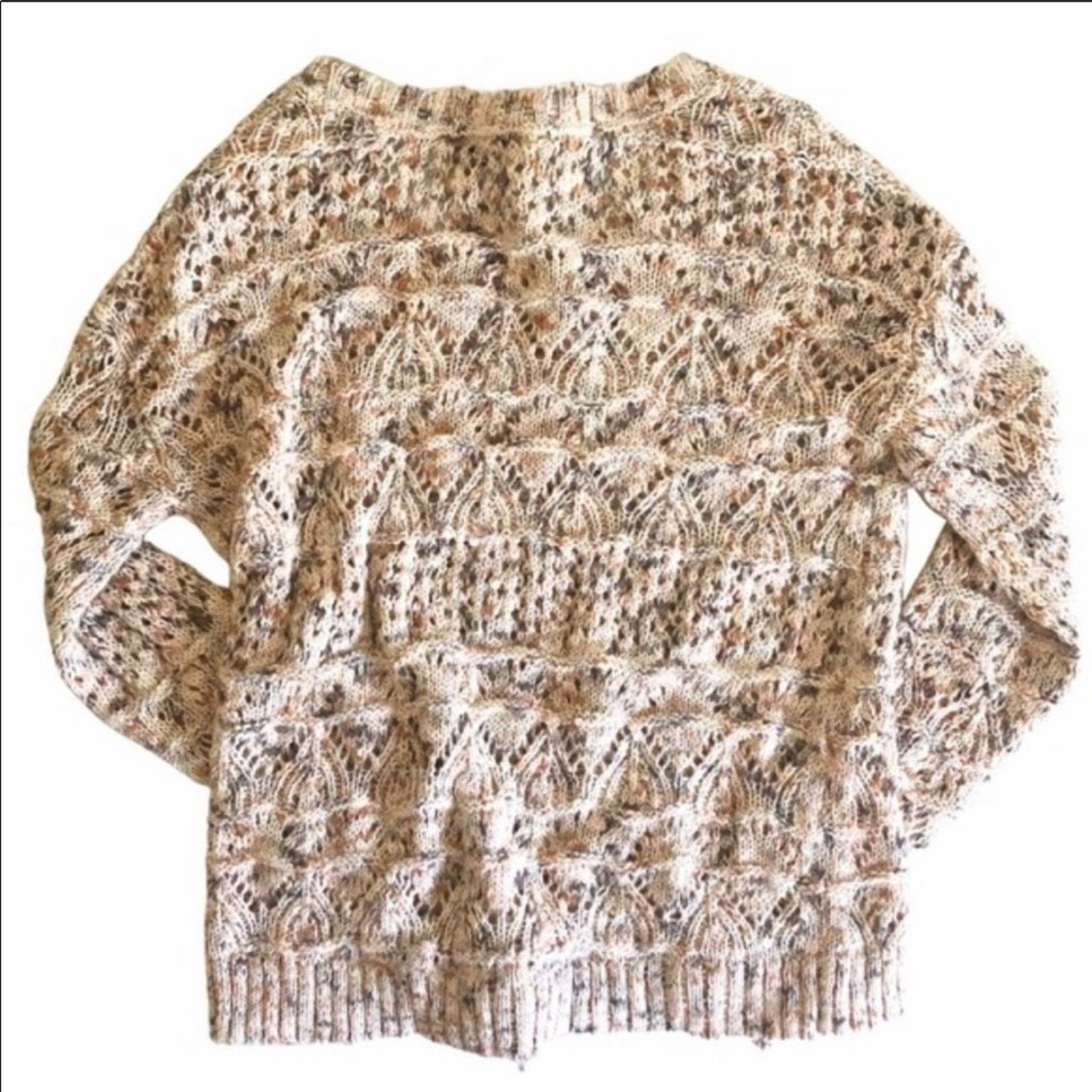 Nordstrom NEW NORDSTROM HINGE Cream Tan Chunky Knit Pullover Sweater Size XS / US 0-2 / IT 36-38 - 5 Thumbnail