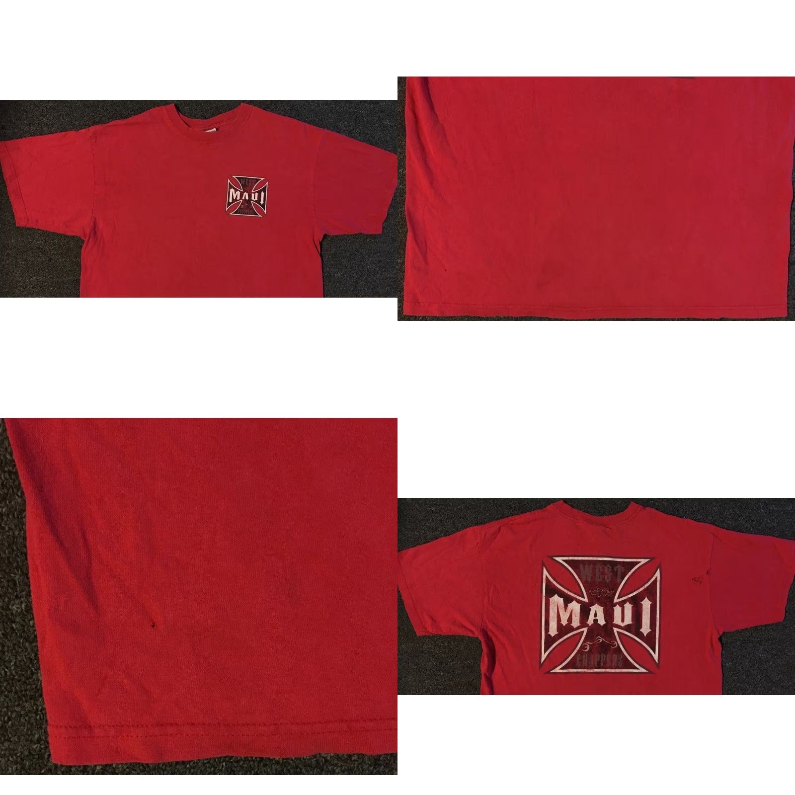 Vintage VINTAGE West Coast Choppers Faded Distressed Maui Shirt M Red 90s Biker Harley Grunge Hawaii Japan/USA? Size US M / EU 48-50 / 2 - 8 Thumbnail