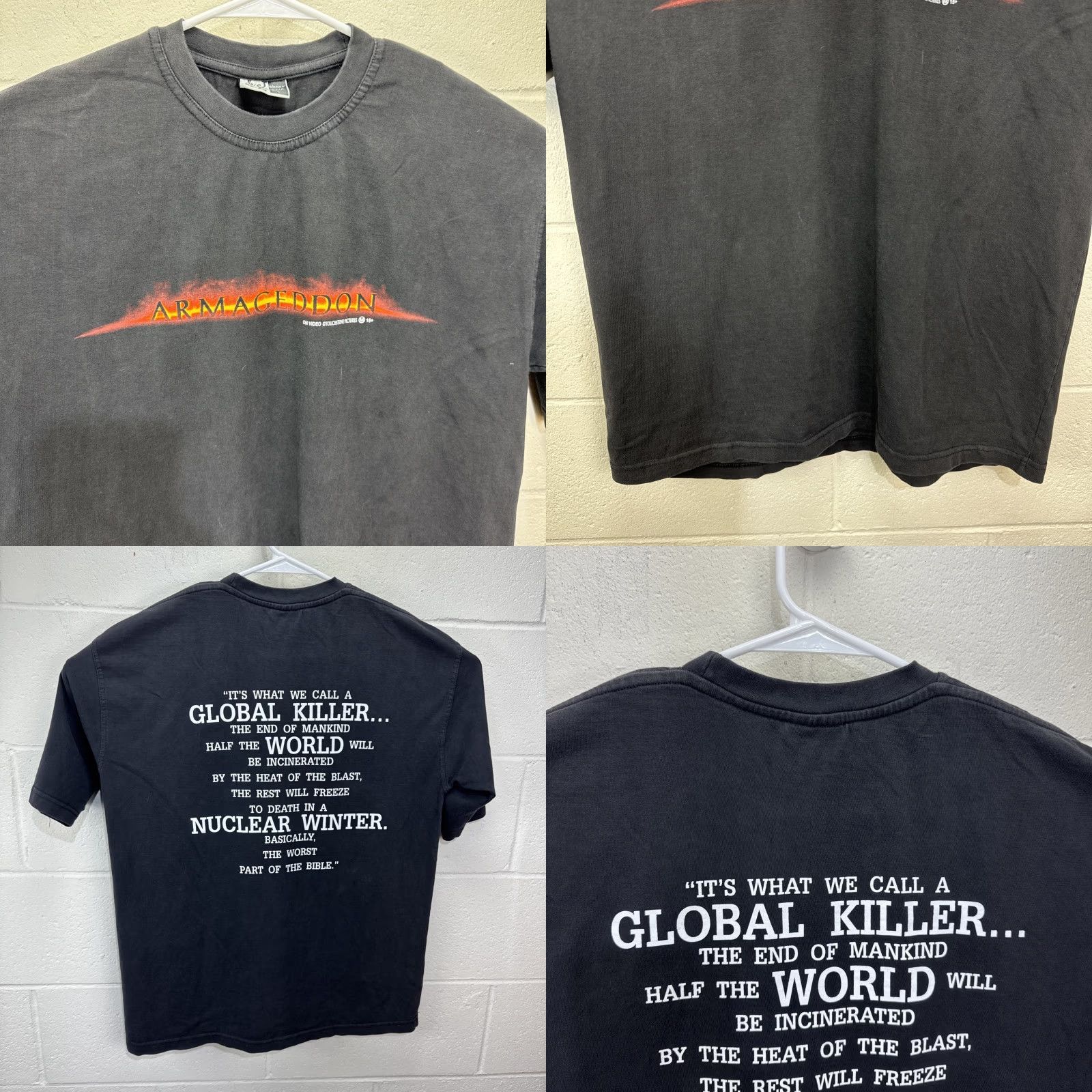 Doublet VINTAGE Armageddon Movie Promo T-Shirt Main Selling Point: Logo Graphic Print Black 1998 90s Double-Sided Men L 1990s Space Movie Theme Mens Size US L / EU 52-54 / 3 - 8 Thumbnail