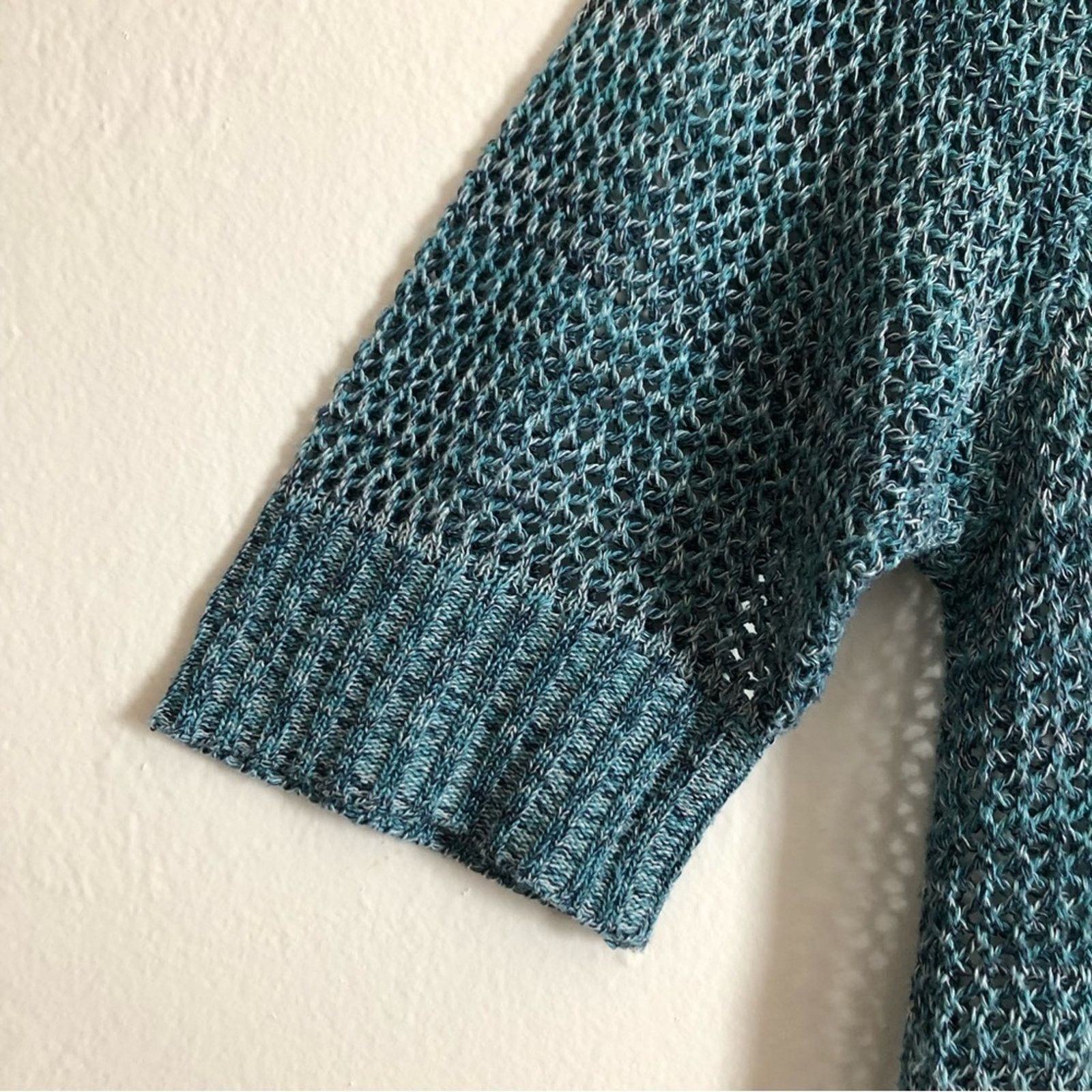 Other Vintage 90s 212 Collection Blue Green Knit Sweater Top Size M / US 6-8 / IT 42-44 - 3 Thumbnail