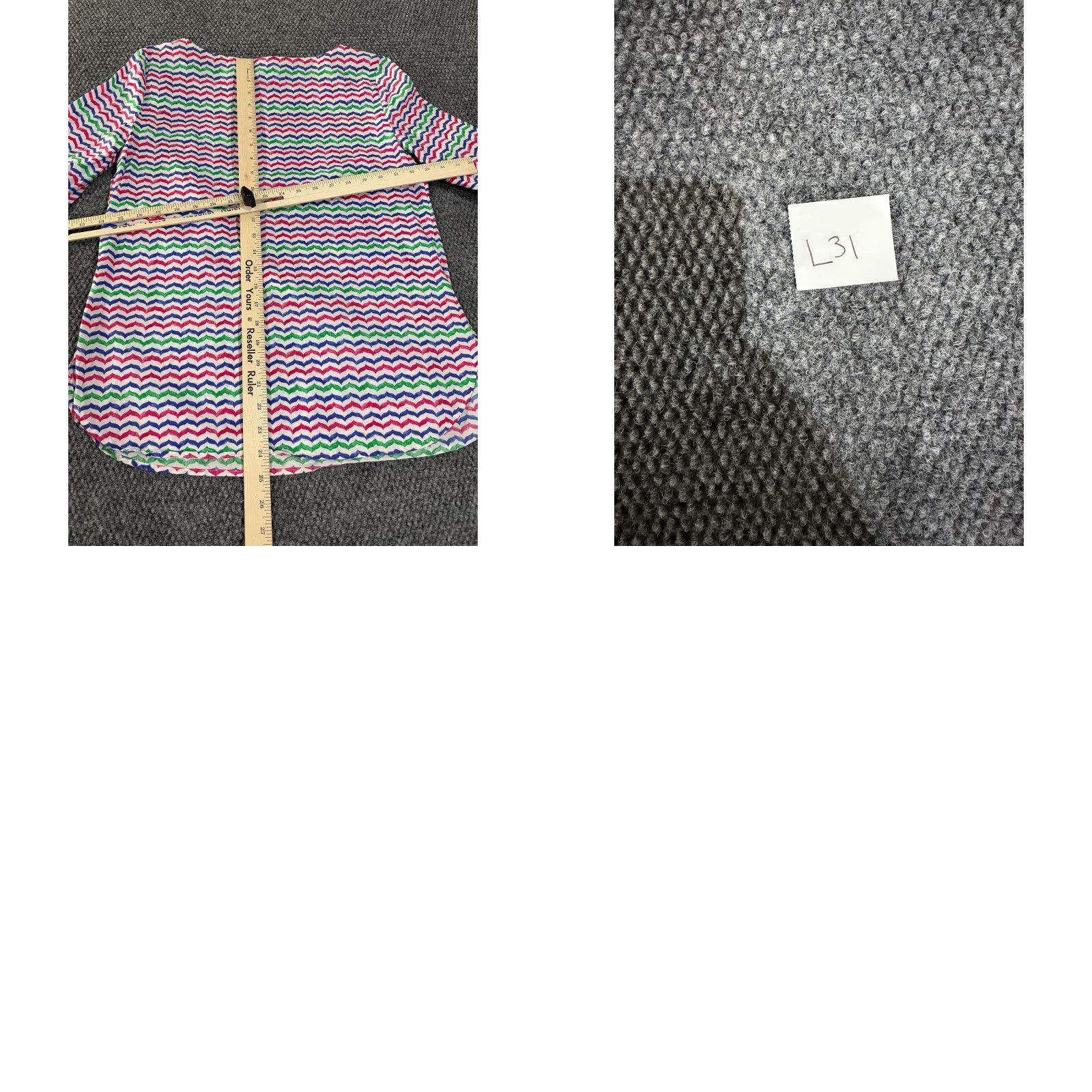 Talbots Talbots Blouse Womens S Pink White Multicolor Chevron Long Sleeve Tie Sleeve Crew Neck Rayon Cotton Button Casual Size S / US 4 / IT 40 - 8 Thumbnail