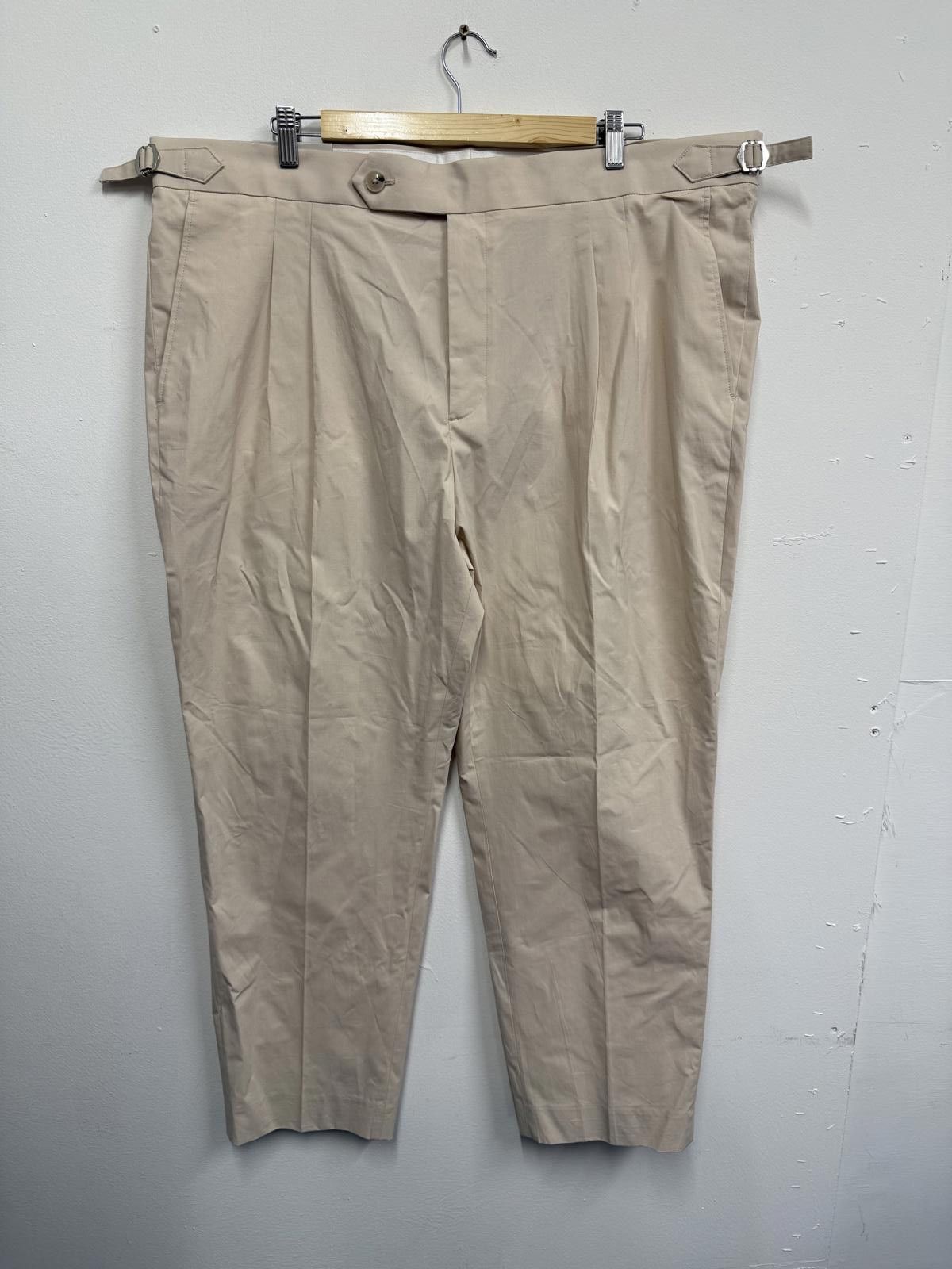 Moss Beige Women's Cream Chino Pants with Side Buckle Detail Size 42" / US 20 - 1 Thumbnail