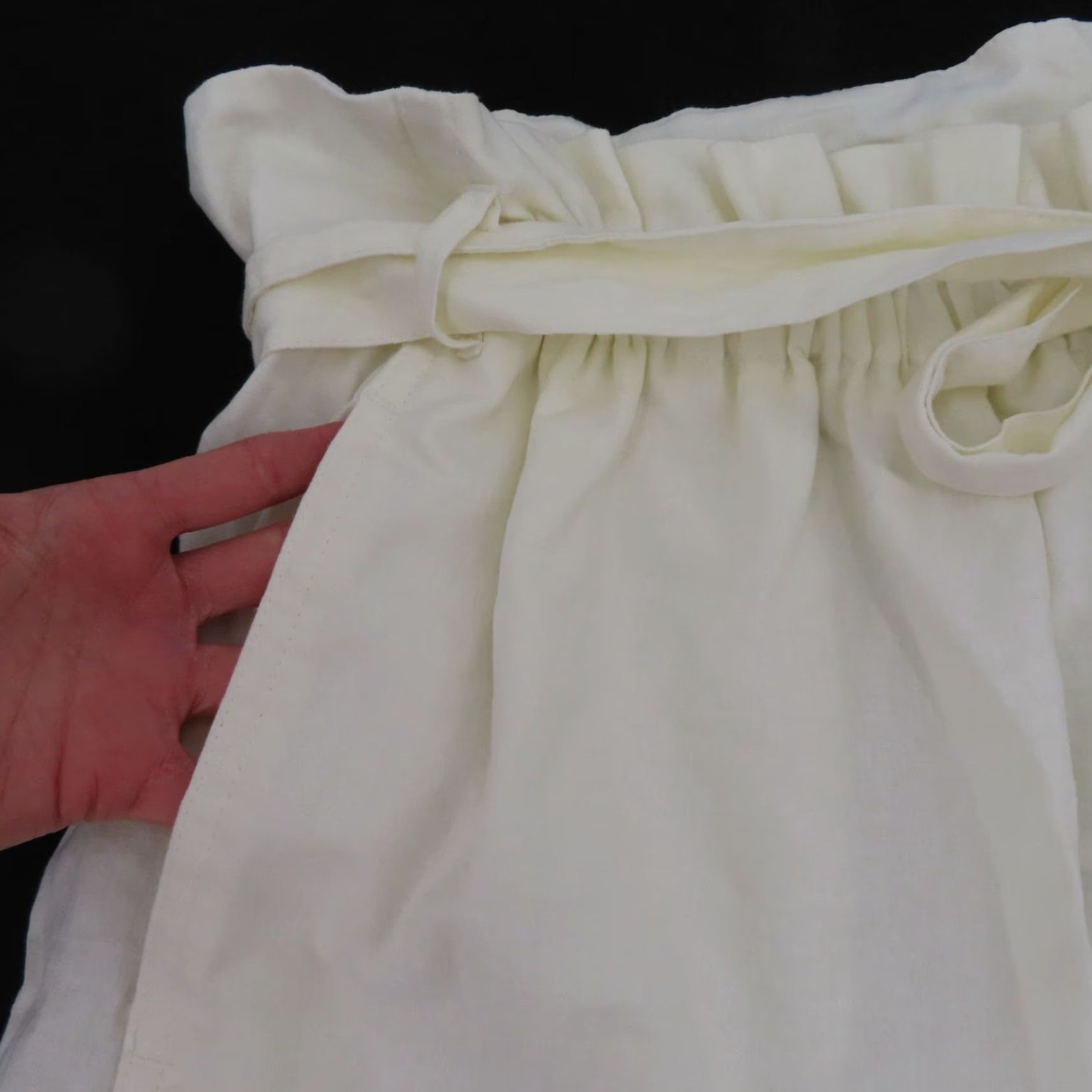 Vintage Ophelia Roe Womens Plus Size 3X White Ivory Linen Blend Paper Bag Shorts NEW Size 40" / US 18 - 2 Thumbnail