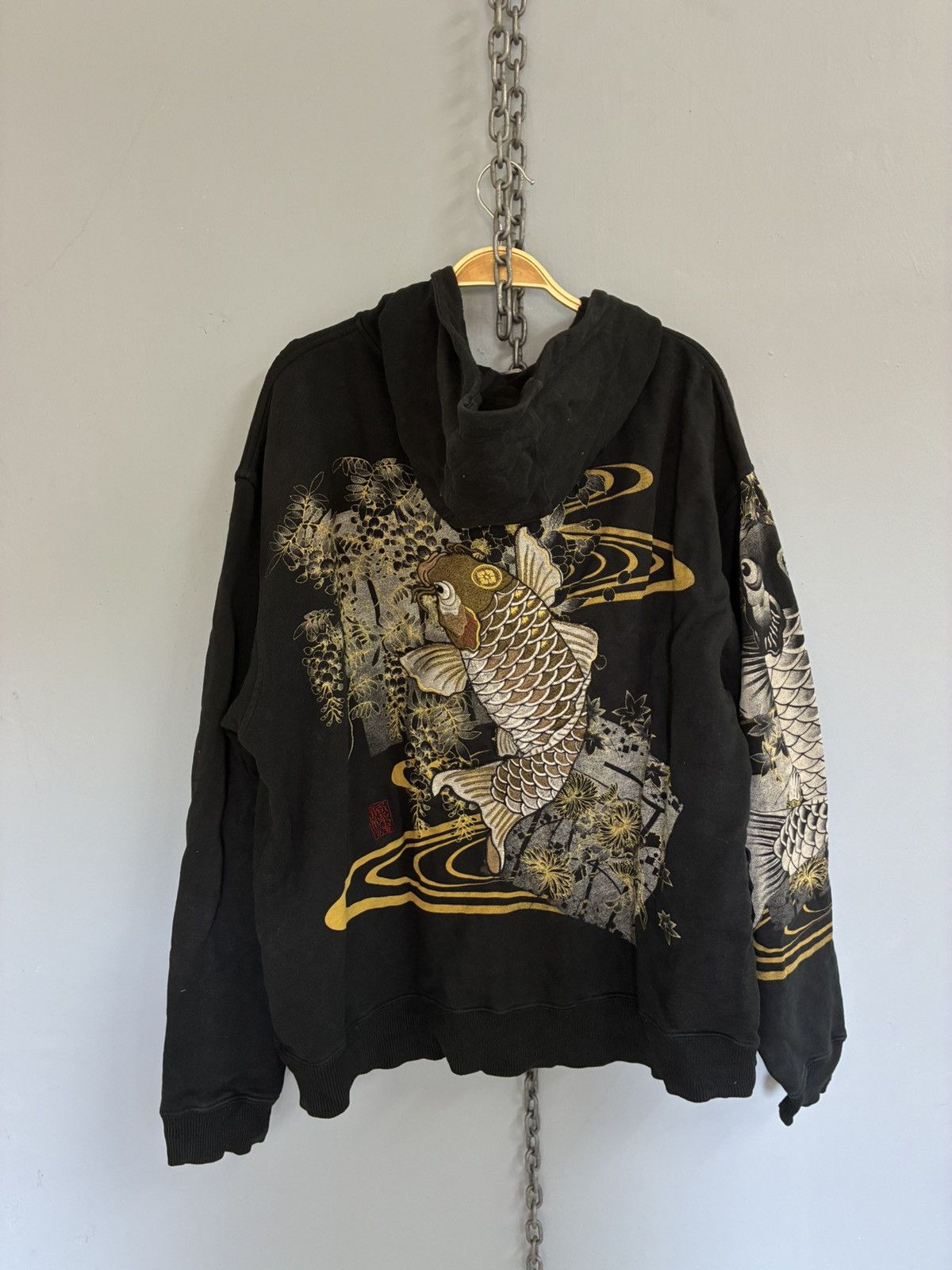Japanese Brand Vintage Karakuri Tamashii Sulajan koi fish zip up hoodie Size US XL / EU 56 / 4 - 2 Thumbnail