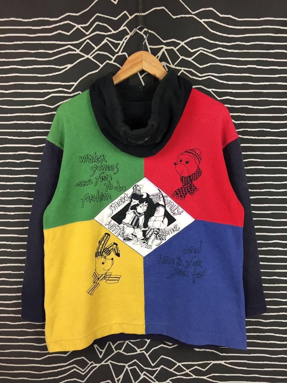 Jean Charles De Castelbajac Vtg Jean Charles De Castelbajac Color Block Pullover Hoodie Size US M / EU 48-50 / 2 - 11 Thumbnail