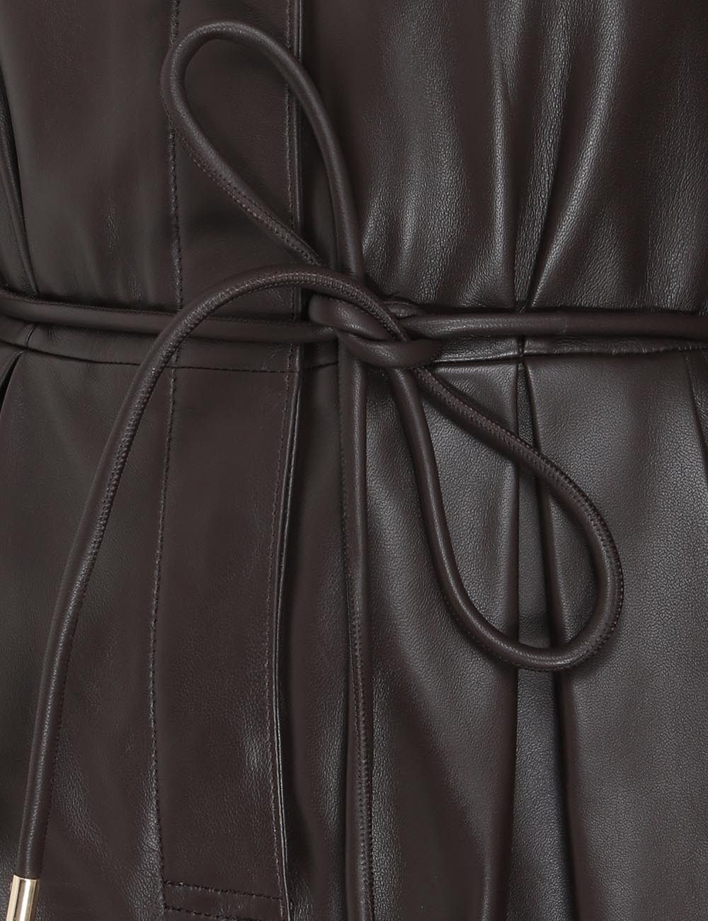 Zimmermann oc11z0225 Luminosity Leather Jumpsuit in Dark Brown Size 26" / US 2 / IT 38 - 5 Thumbnail