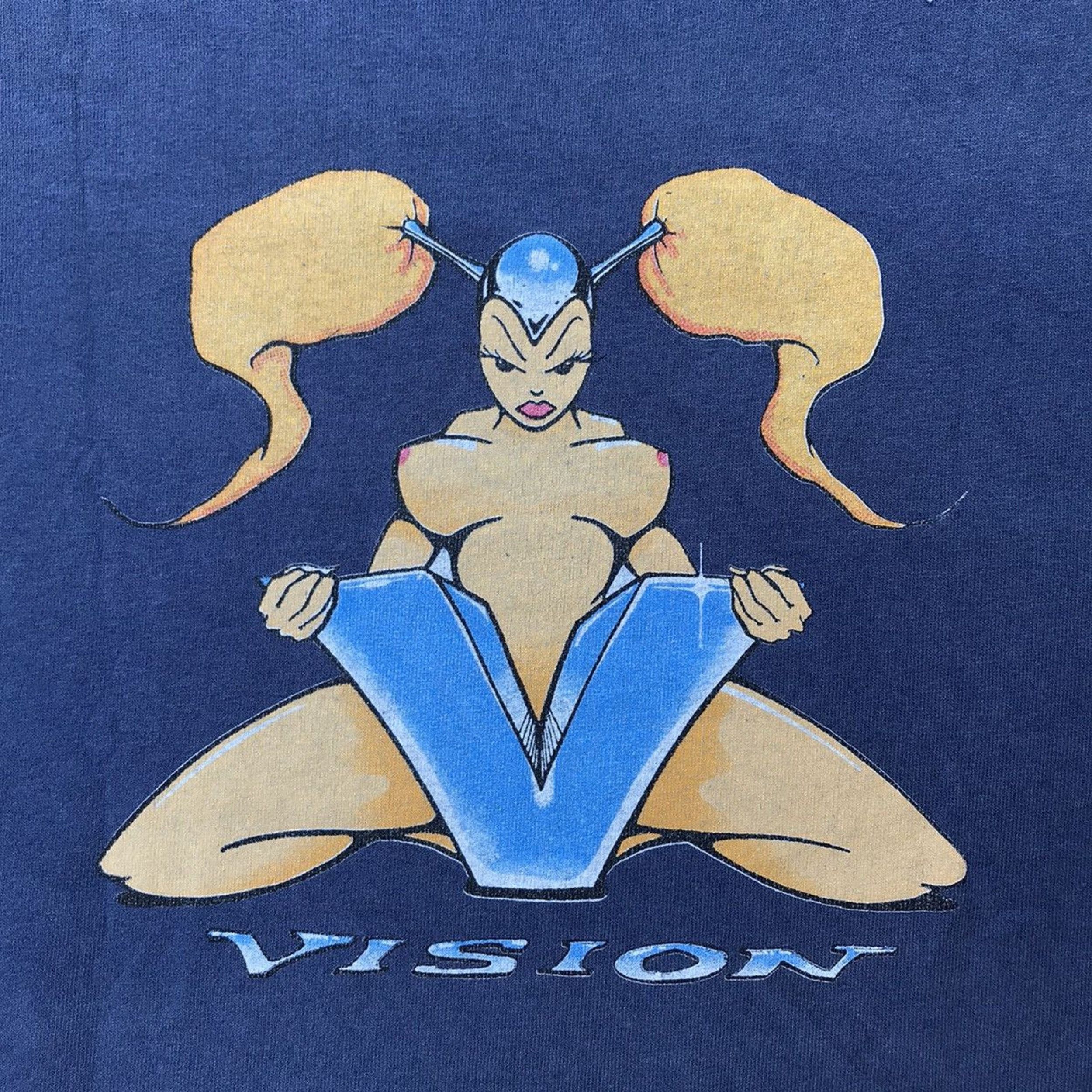 Vision Streetwear Vintage 90s Vision Streetwear Skateboards T-shirt Cyber V Size US L / EU 52-54 / 3 - 3 Thumbnail