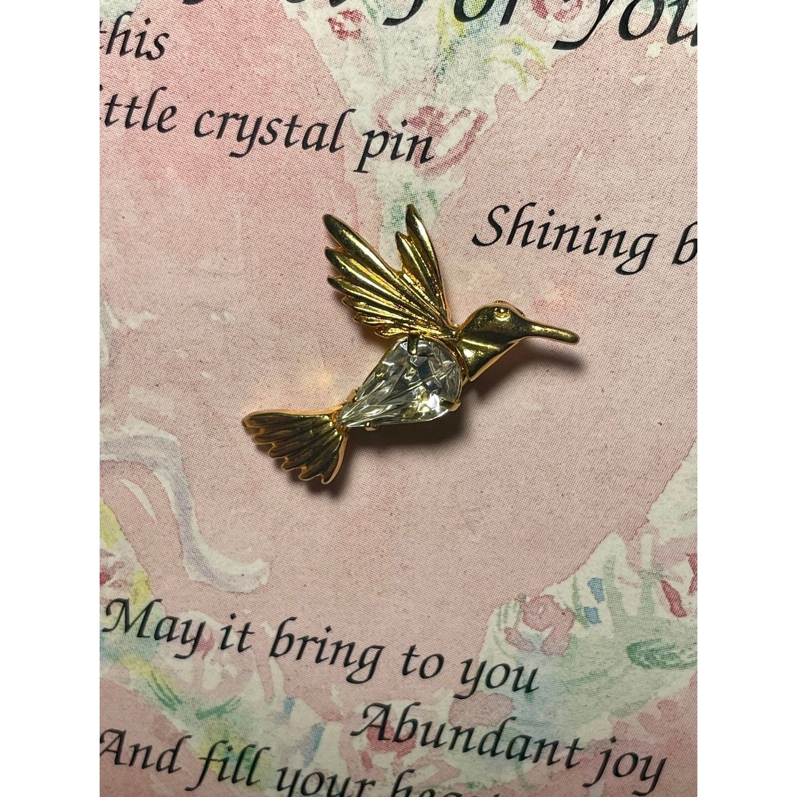 Other Genuine Austrian Crystal Gold Tone Hummingbird Brooch Pin Gi Size ONE SIZE - 4 Thumbnail