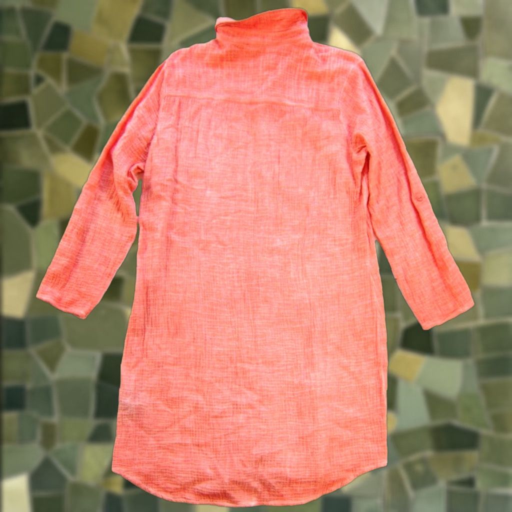 Vintage Tribal Jeans Orange Cotton Gauze Tie Dye Long Sleeve Button Down Shirt Dress M Size M / US 6-8 / IT 42-44 - 1 Thumbnail