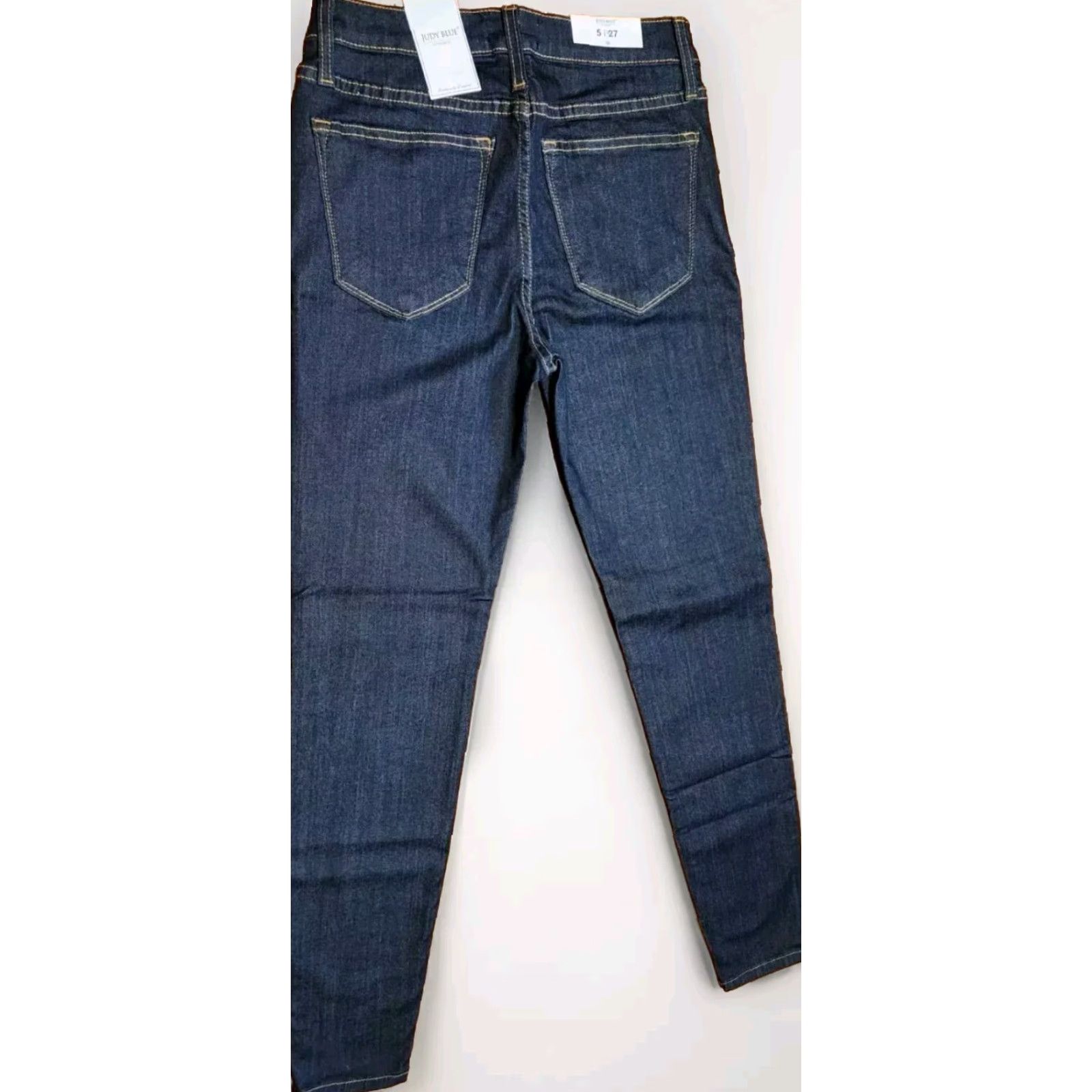Denime JUDY BLUE Jeans Women 5/27 (27x30) Rayon Skinny Mid Rise Dark Blue Denim USA NWT Size 27" / US 4 / IT 40 - 2 Thumbnail