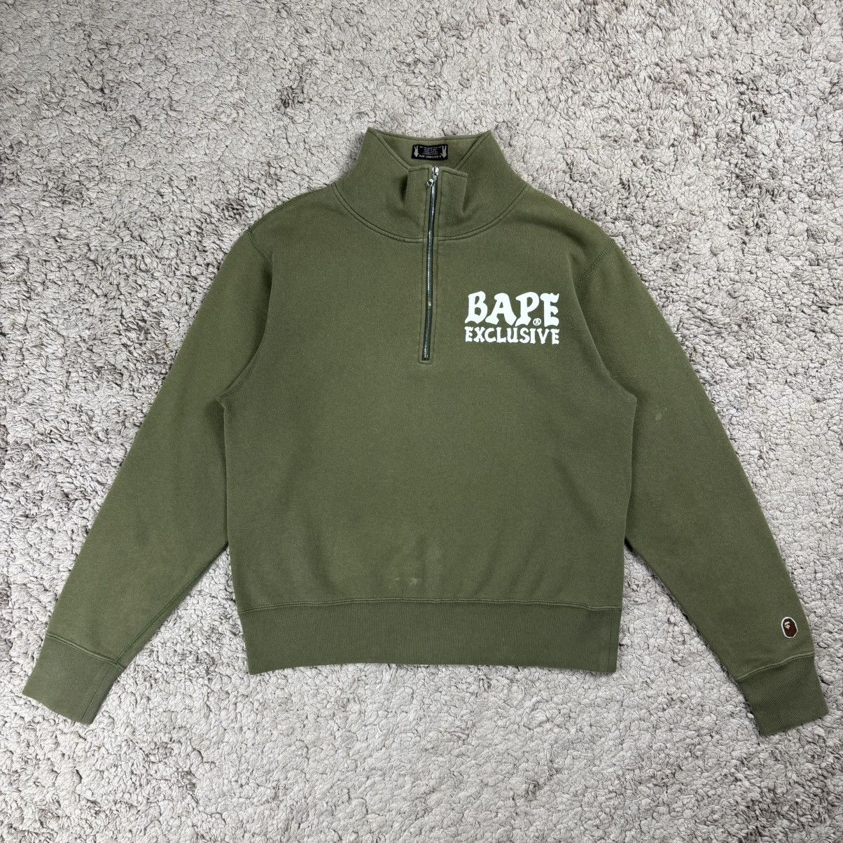 Bape Vintage Bape Exclusive Spellout Half Zipper Sweatshirt Size US S / EU 44-46 / 1 - 1 Thumbnail