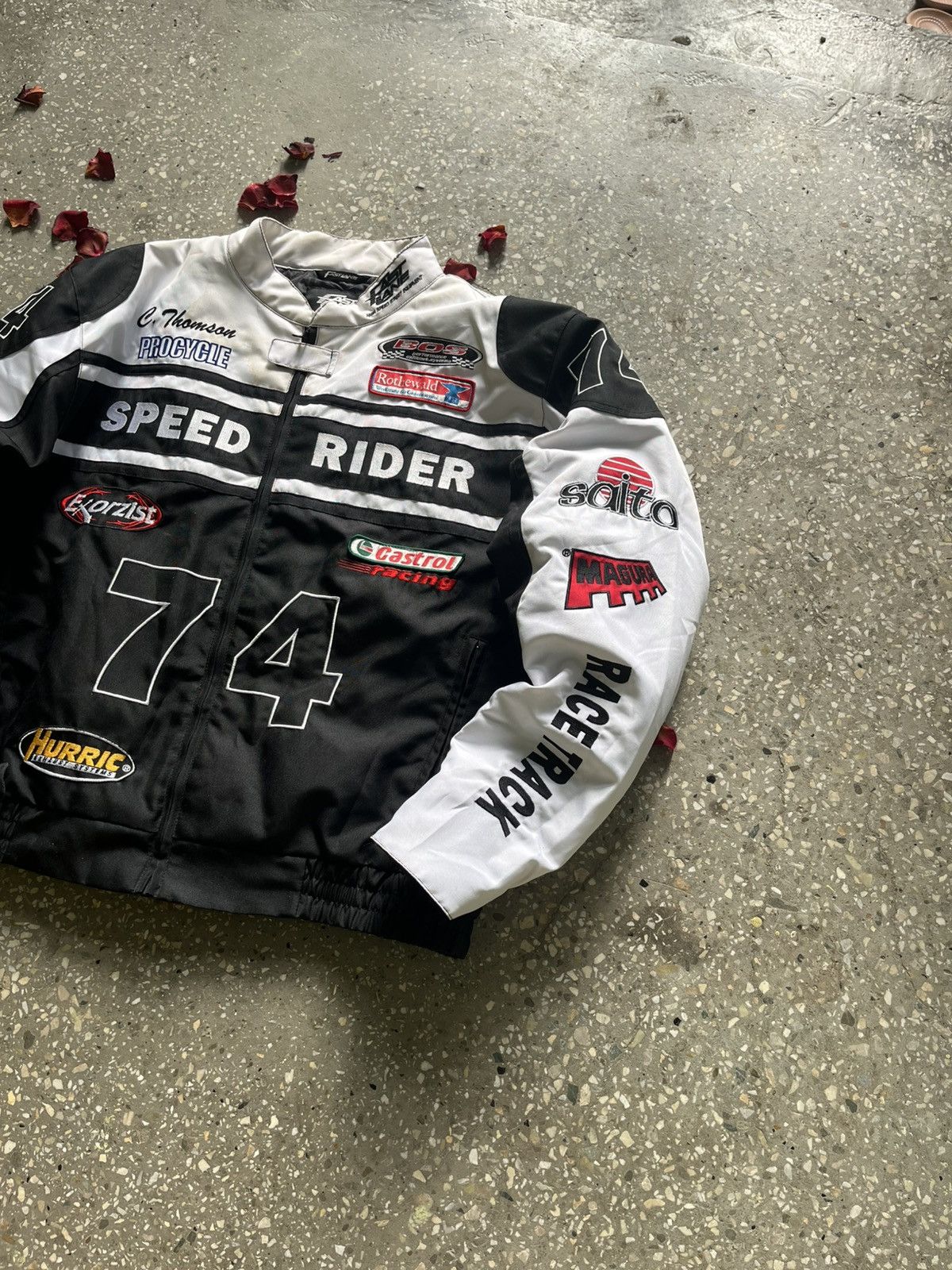 Japanese Brand Vintage Speed Rider Racing Team Moto77 Jacket Streetwear Y2K Size US L / EU 52-54 / 3 - 3 Thumbnail