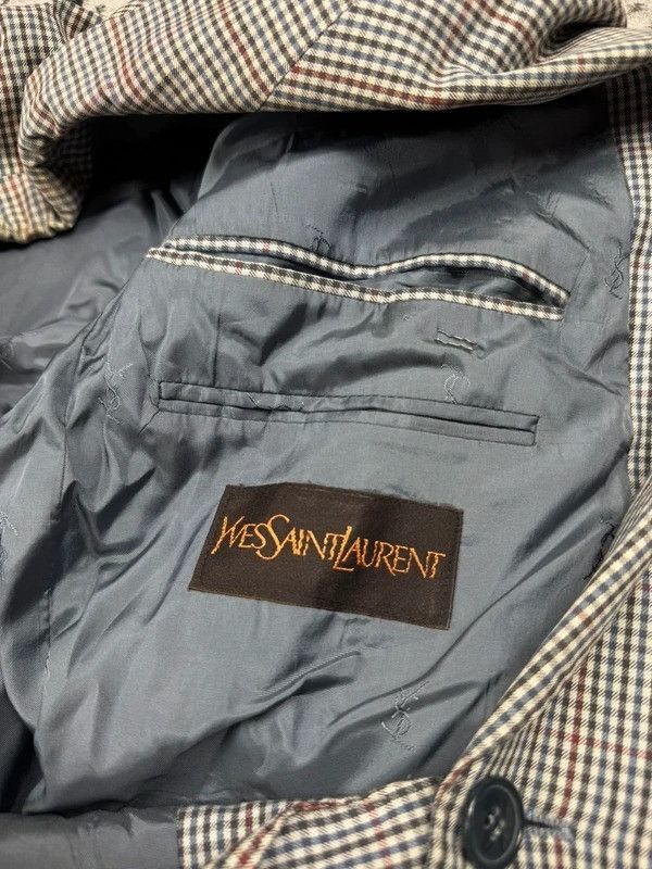 Yves Saint Laurent Vintage Yves Saint Laurent gray YSL L checkered jacket Size US L / EU 52-54 / 3 - 6 Thumbnail
