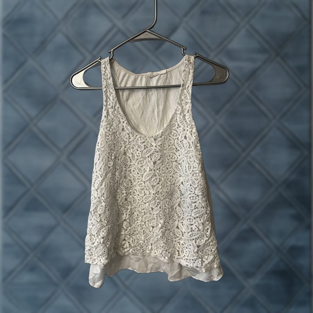 Gap GAP Tank Women S White Sleeveless Open Knit Classic Beachy Minimalist Tank Size S / US 4 / IT 40 - 1 Thumbnail