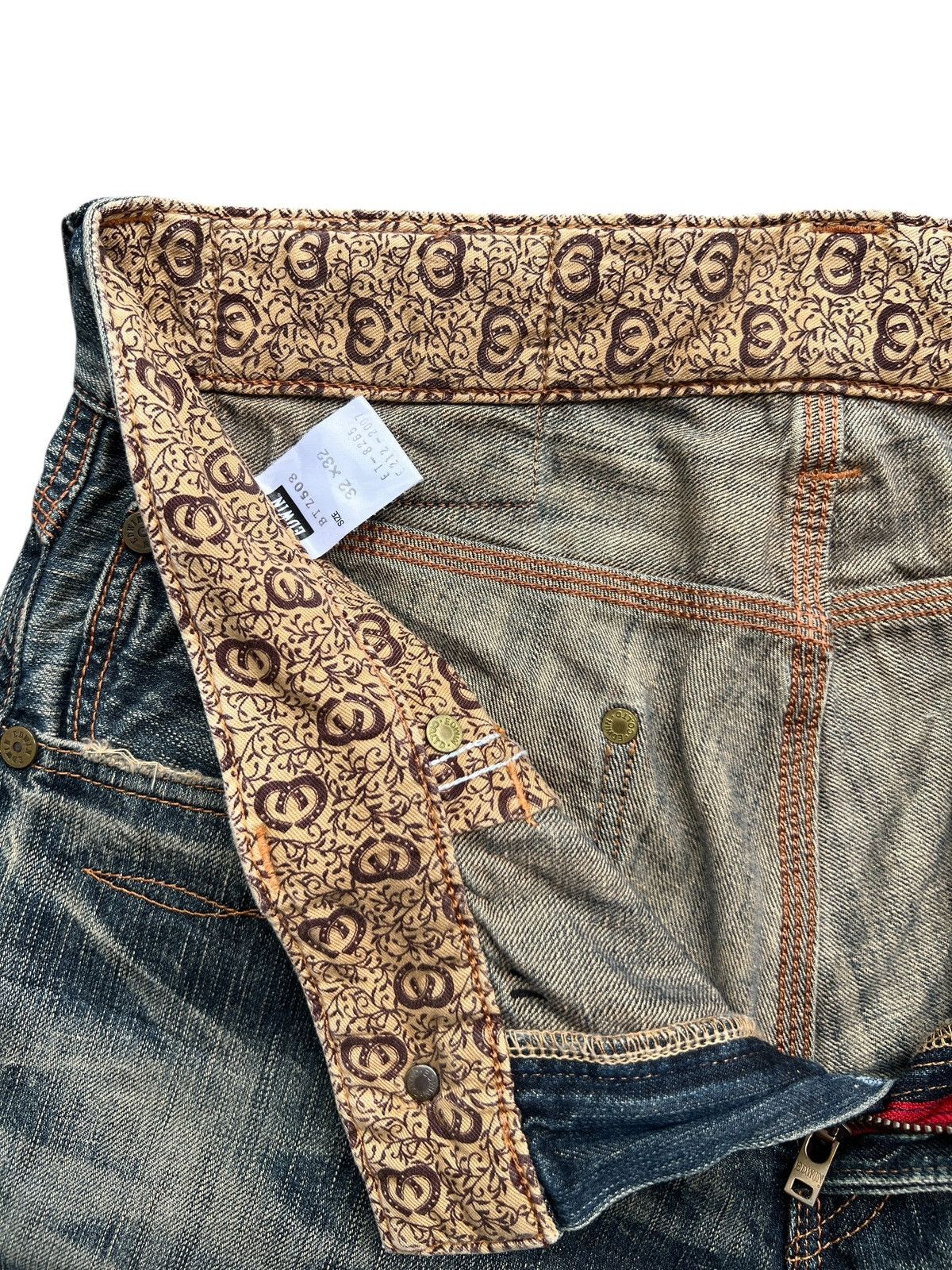 Edwin Vintage Edwin Function Distressed Mudwash Denim Jeans 33x32 Size US 33 - 10 Thumbnail