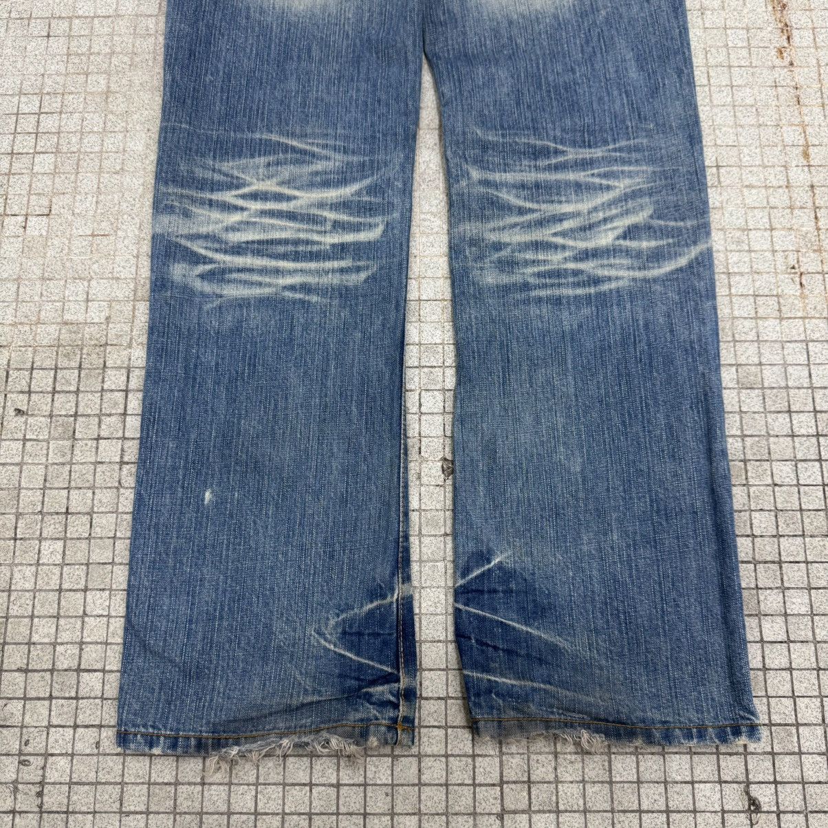 Japanese Brand 2000s Oniarai Embroidery Flame Demon Japanese Jeans Size US 33 - 7 Thumbnail