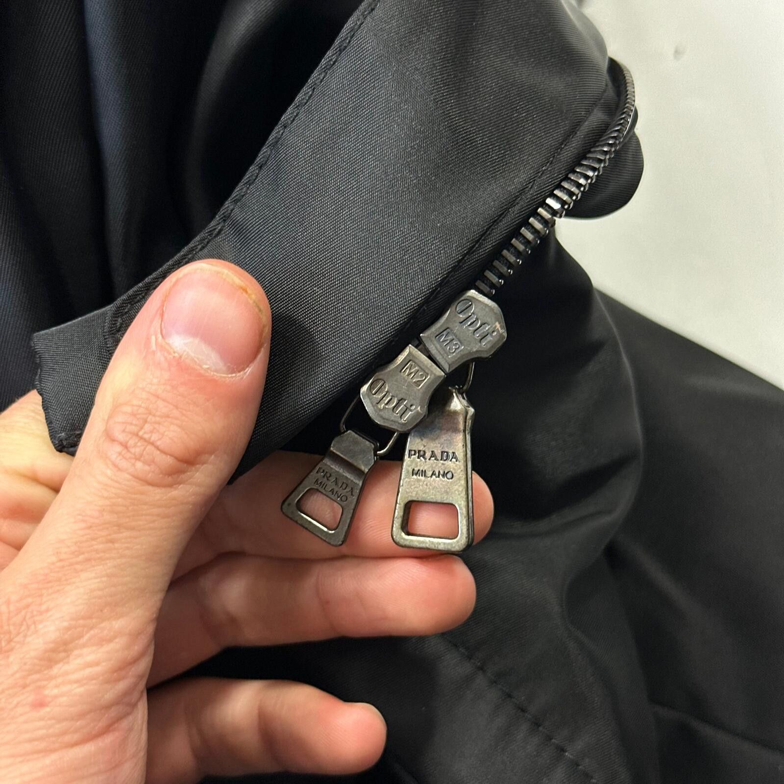 Prada Prada Milano 2011 Gabardine Nylon Leather Jacket + Belt - M Size US M / EU 48-50 / 2 - 11 Thumbnail