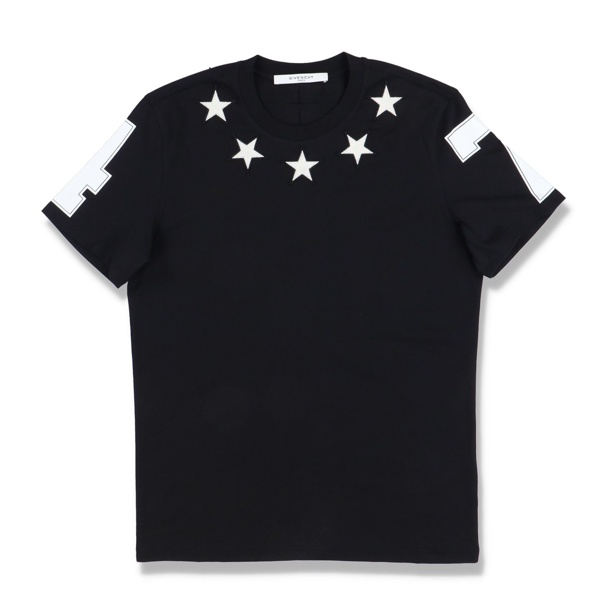 image of Givenchy Black And White Felt Stars T-Shirt, Men's (Size 2XL)