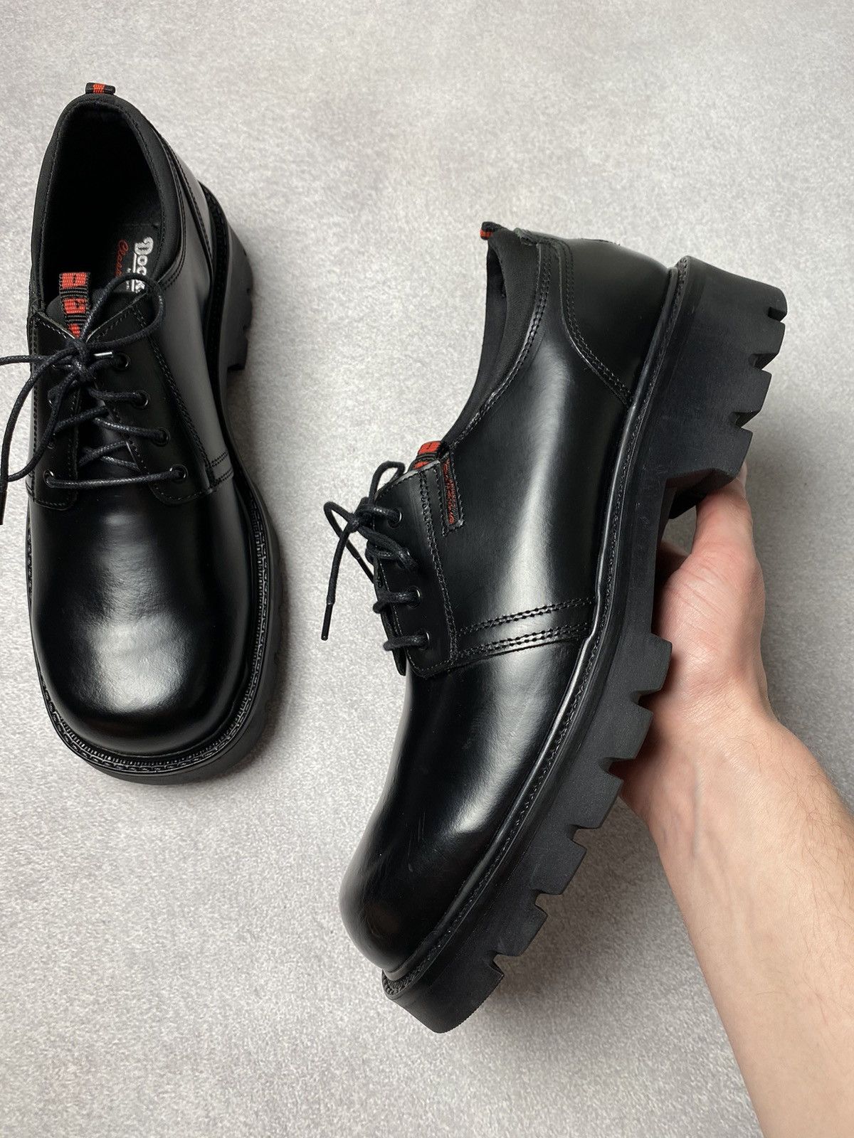 Dockers Dockers Vintage Chunky Black Leather Platform Boots Goth Y2K Size US 10 / EU 43 - 8 Thumbnail