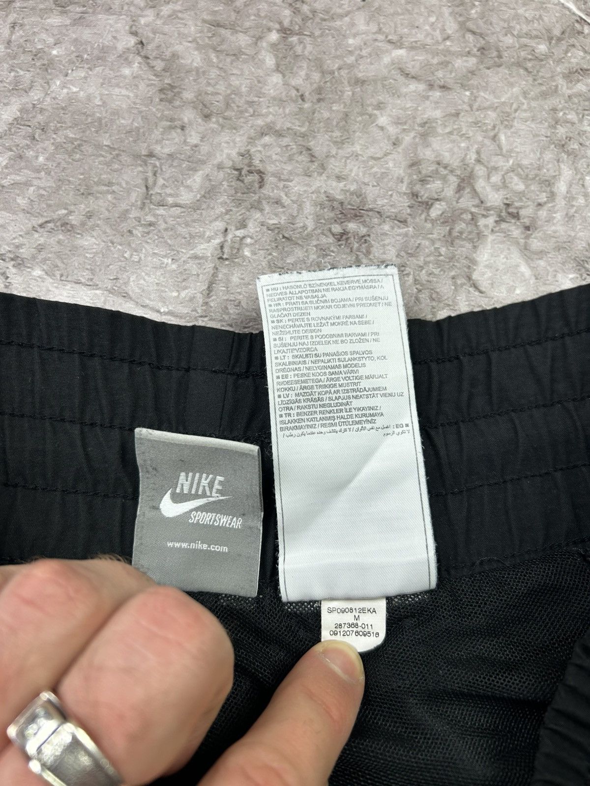 Nike × Vintage Nike Vintage Track Pants Nylon Y 2K Drill Streetwear Swoosh Size US 31 - 8 Thumbnail