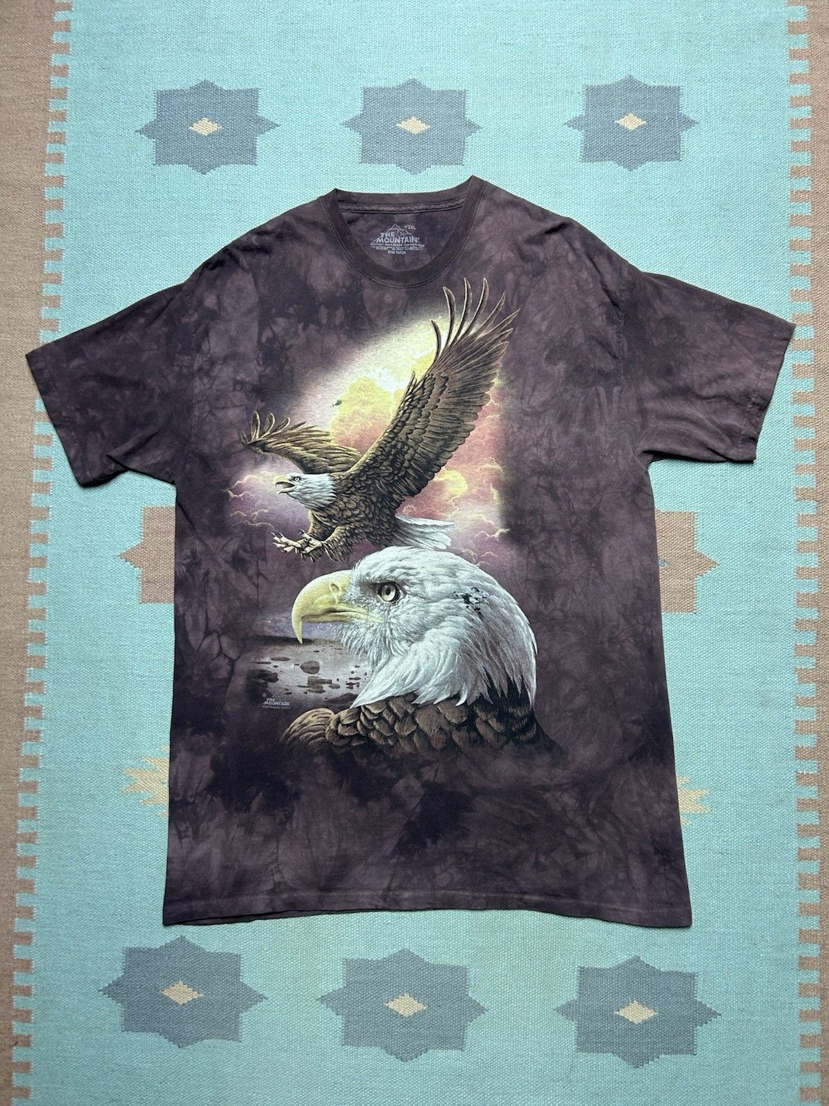 Vintage The mountain t shirt tie dye eagle bird animal nature XXL T Size US XXL / EU 58 / 5 - 1 Thumbnail