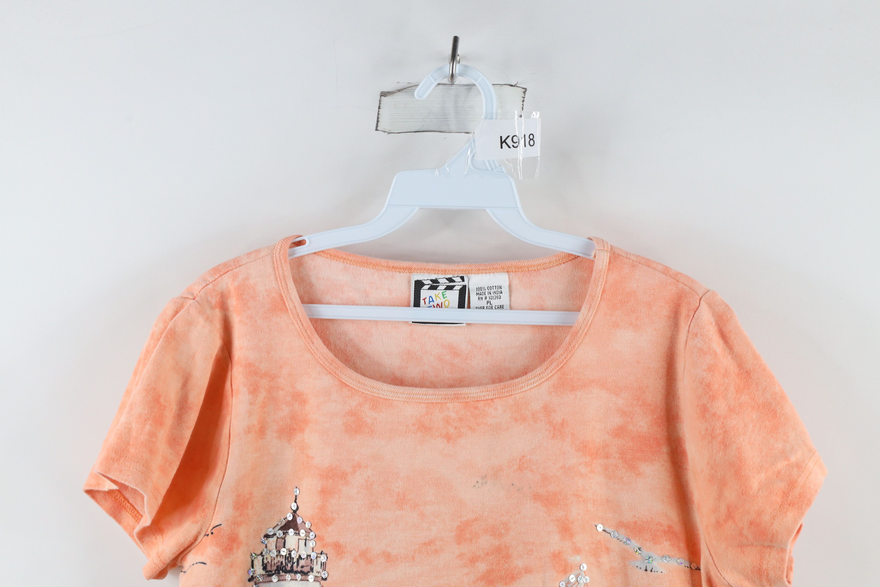 Vintage Vintage 90s Streetwear Beach All Over Print Cropped T-Shirt Size L / US 10 / IT 46 - 2 Thumbnail
