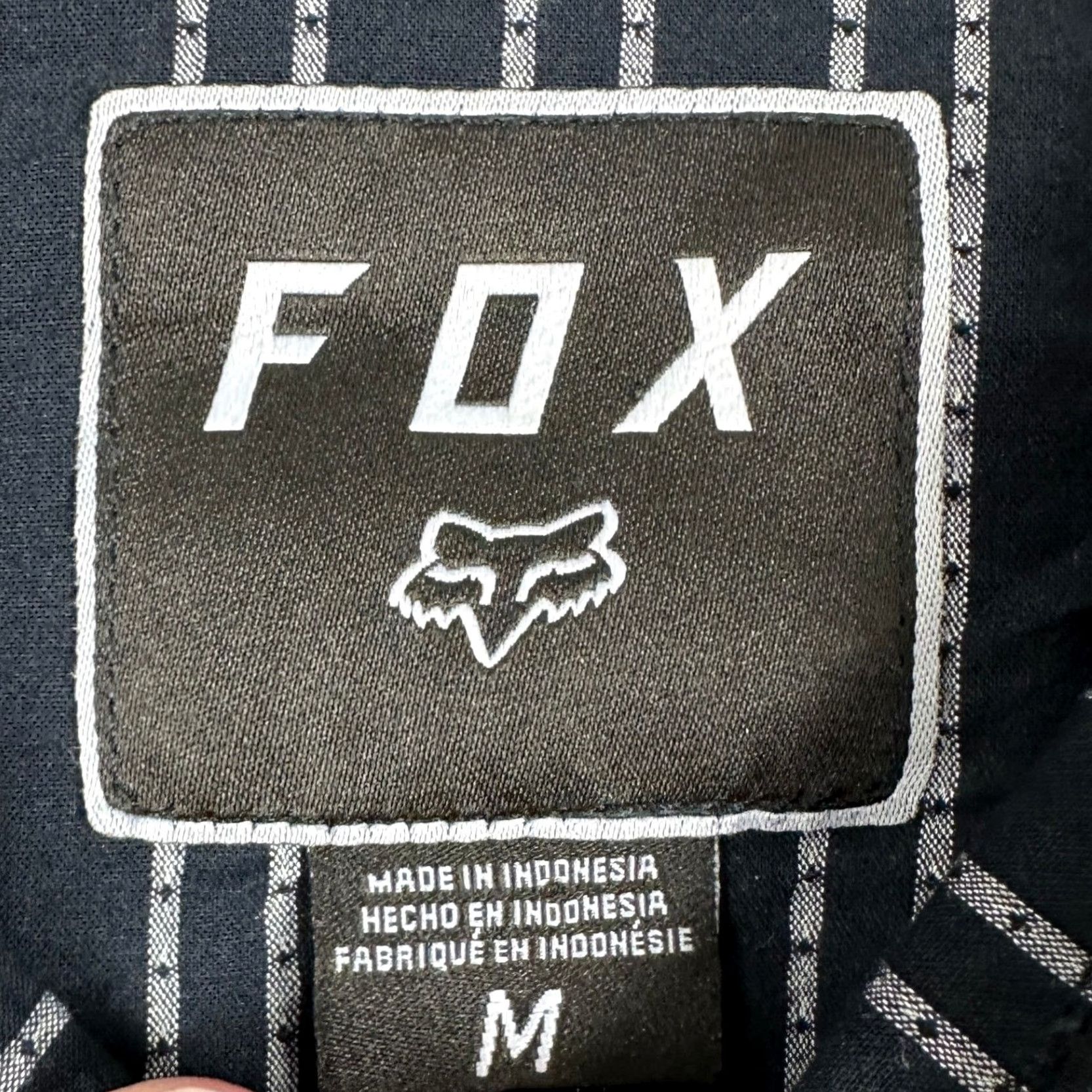 Vintage Fox Button-Up Shirt Mens Medium Black White Stripes Short Sleeve Pocket Stretch Size US M / EU 48-50 / 2 - 4 Thumbnail