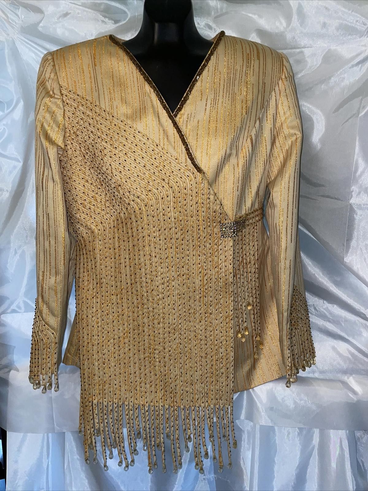 Other Donna Vinci Gold Beaded Embroidered Blazer Jacket Sz 6 Size M / US 6-8 / IT 42-44 - 1 Thumbnail