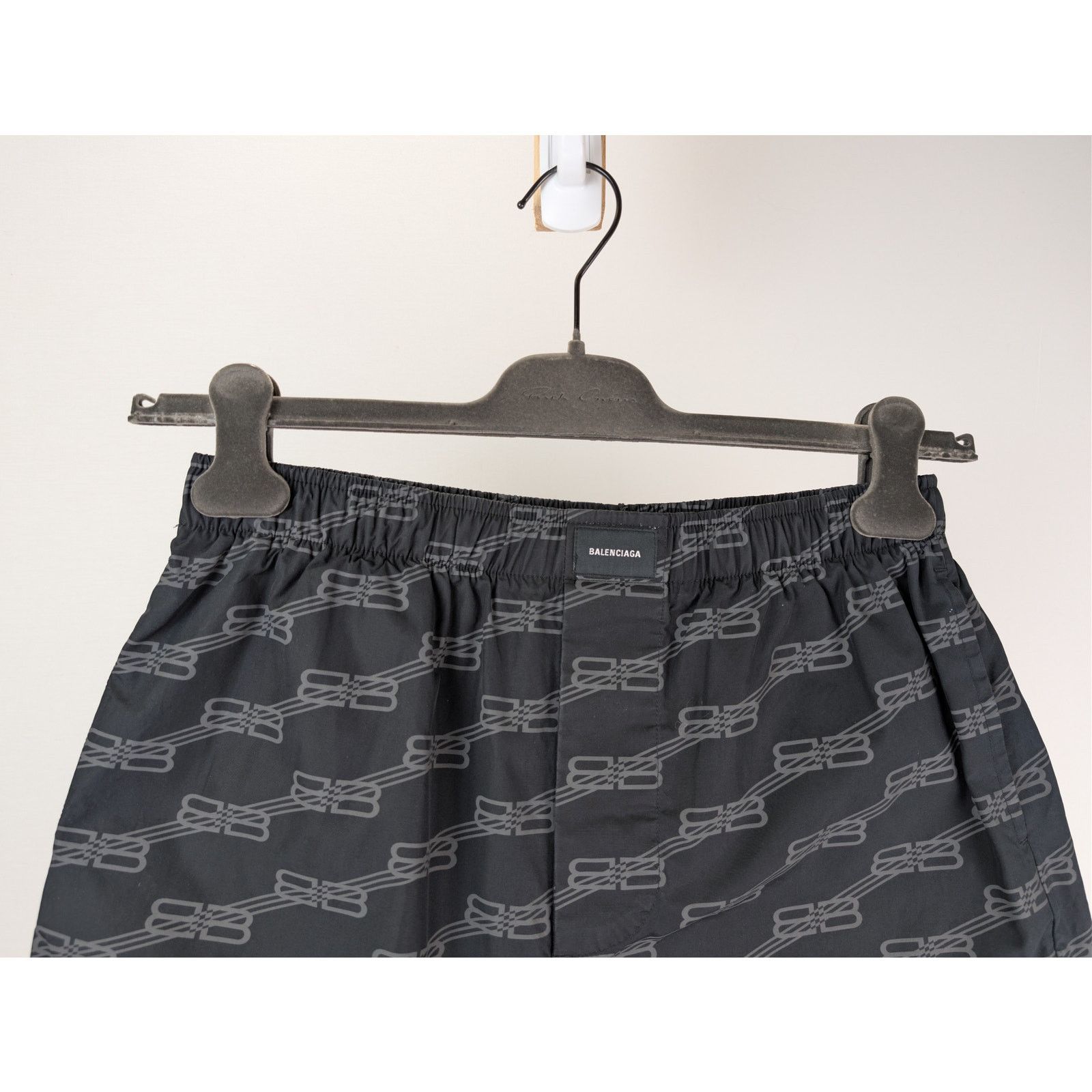 Balenciaga o1rshd1 BB Monogram Cotton Poplin Pyjama Shorts Black/Grey Size US 36 / EU 52 - 3 Thumbnail