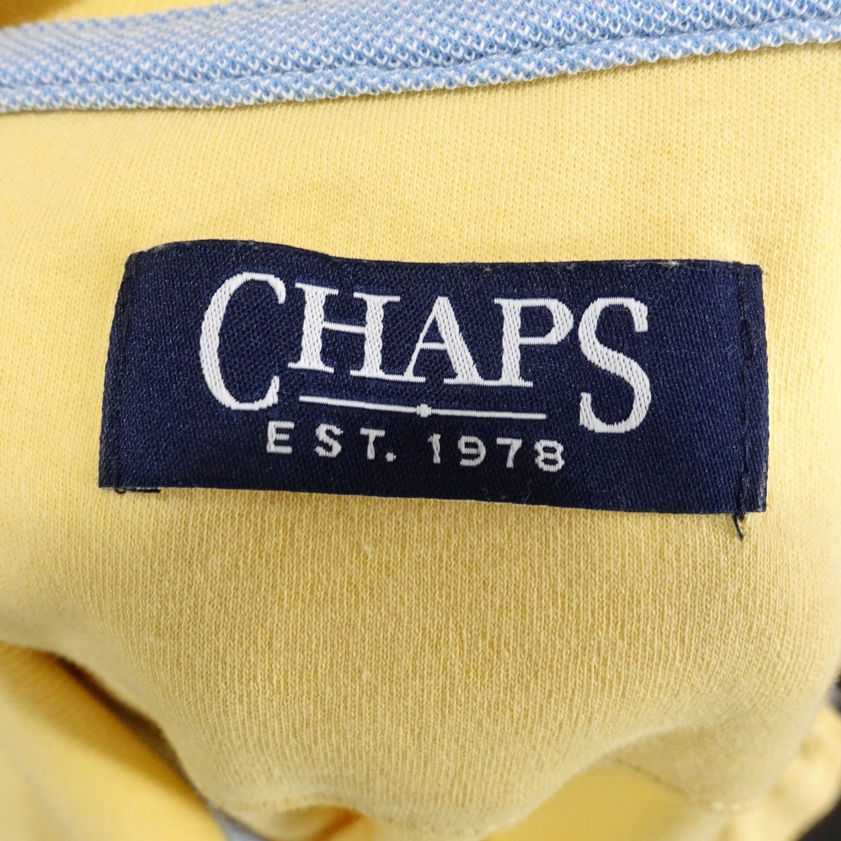 Chaps Chaps Polo Shirt Mens XL Yellow Solid 100% Cotton Logo Casual Knit Short Sleeve Size US XL / EU 56 / 4 - 6 Thumbnail