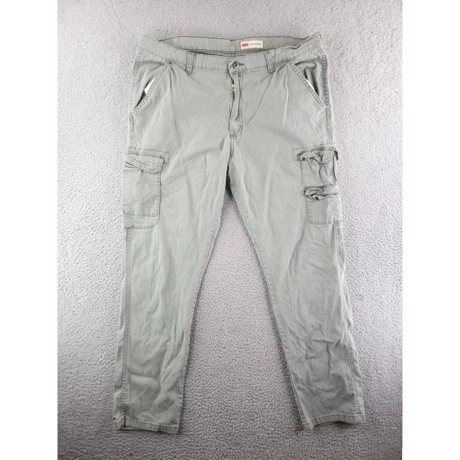 Wrangler Wrangler Pants Mens Slim Skinny Taper Green 38x30 Chino Cotton Solid Size US 38 / EU 54 - 2 Thumbnail