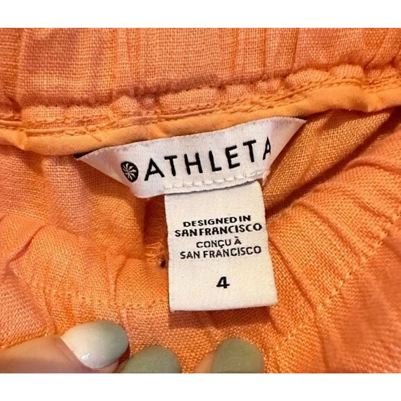 Athleta ATHLETA CABO ORANGE LINEN ZIP POCKETS ELASTIC WAIST JOGGERS Size 27" / US 4 / IT 40 - 7 Thumbnail