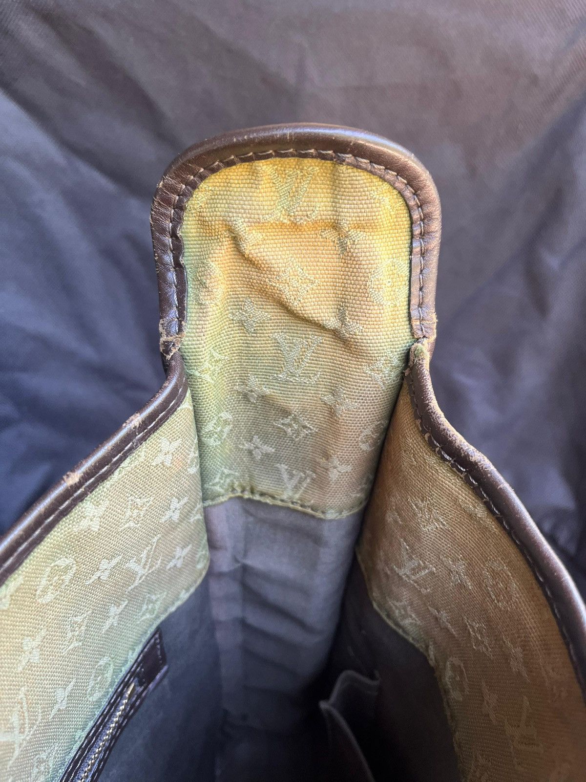 Louis Vuitton Auth LOUIS VUITTON Green Monogram Mini Lin Mary Kate Besace Size ONE SIZE - 3 Thumbnail