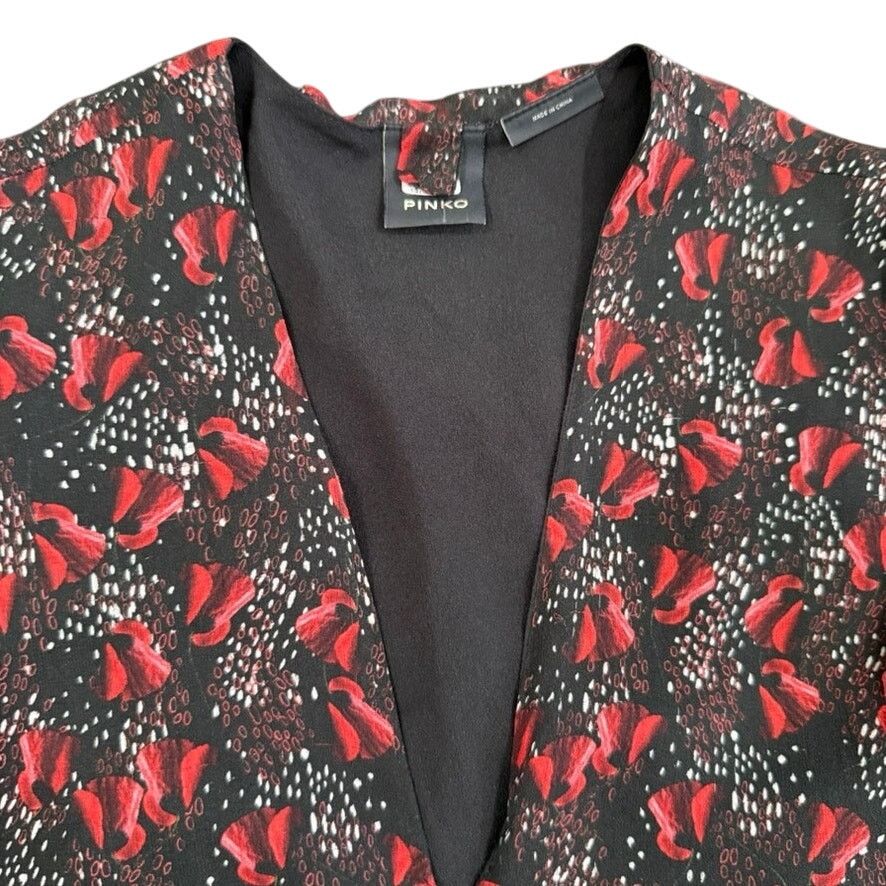 Pinko PINKO Red Floral Long Sleeve Dress, Size IT 38/US 2 Size XS / US 0-2 / IT 36-38 - 4 Thumbnail