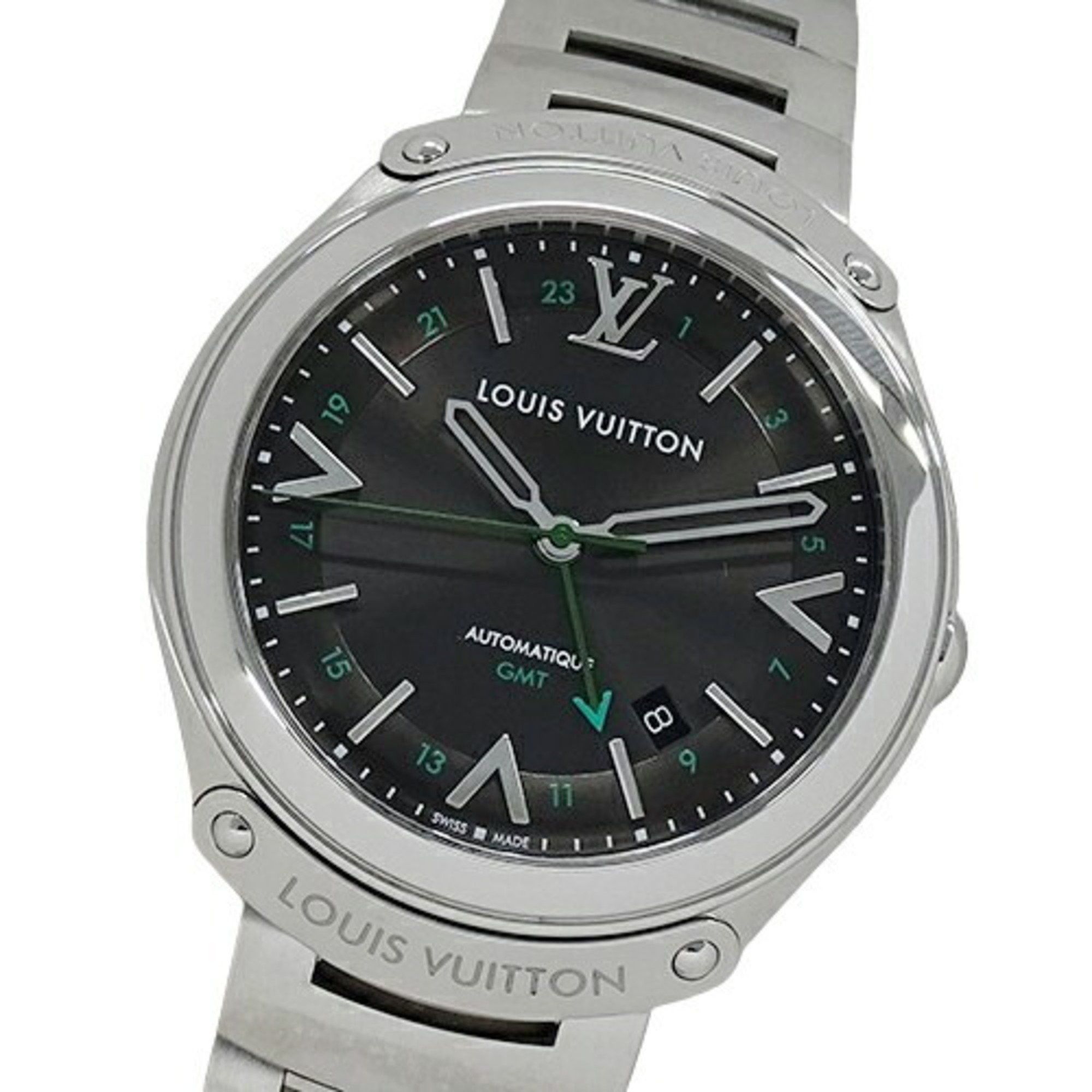 Louis Vuitton Louis Vuitton Watch Men's Fifty Five GMT Date Automatic AT Stainless Steel SS Q6D30 Silver Gray Polished Size ONE SIZE - 1 Thumbnail