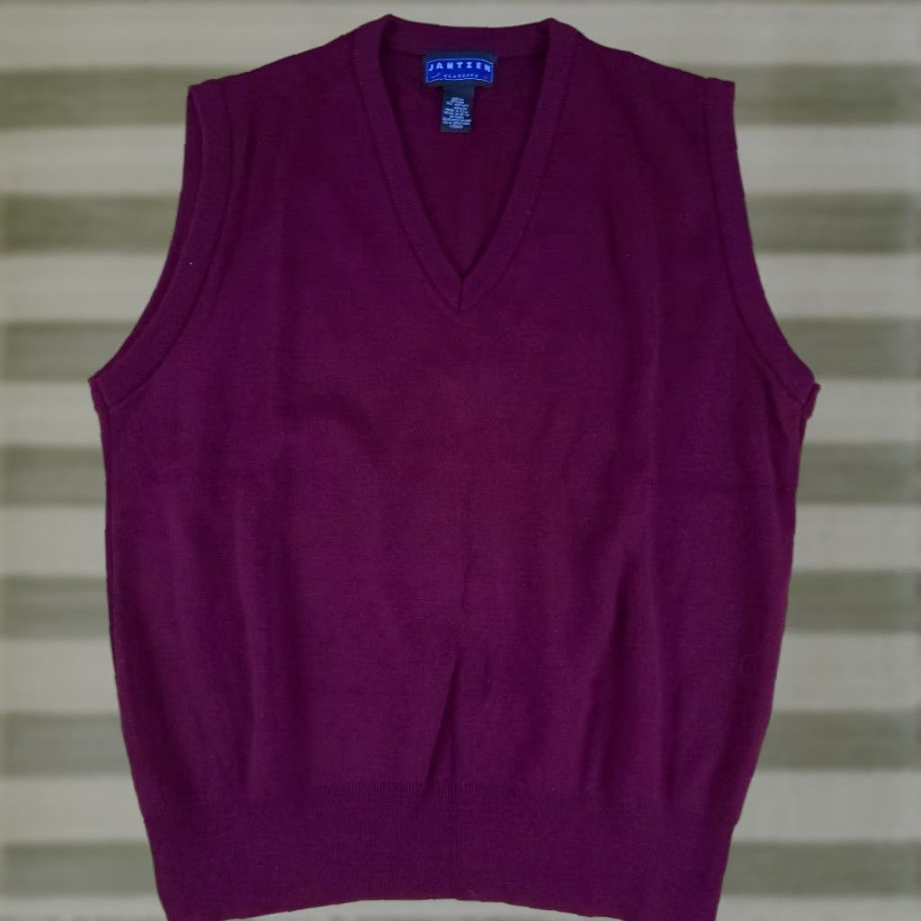 Jantzen Jantzen Sweater Vest Knit V-Neck Medium M Red USA Made Mens Size US M / EU 48-50 / 2 - 1 Thumbnail